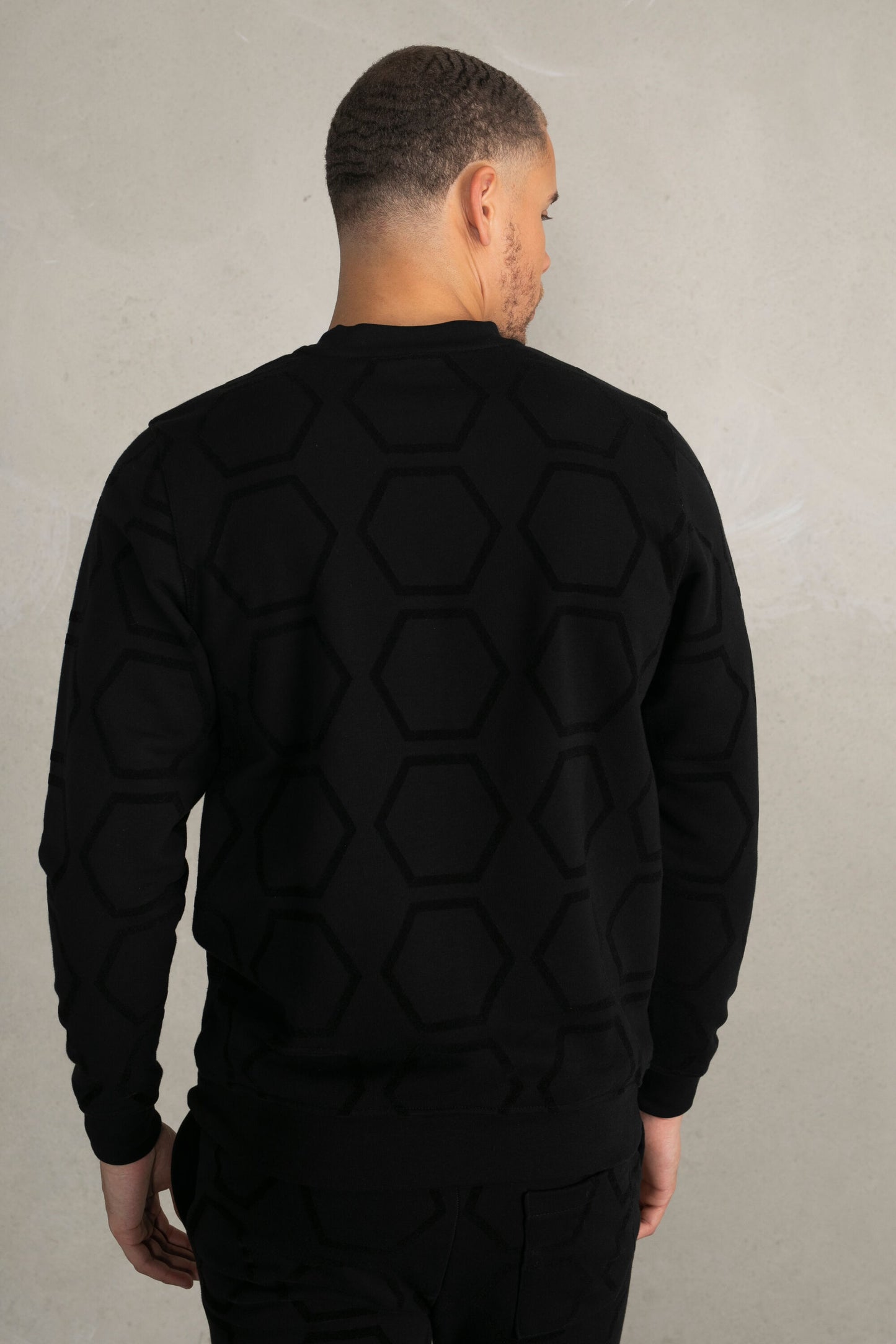 Olaf Straight Hex. Doll AOP Crewneck Jet Black