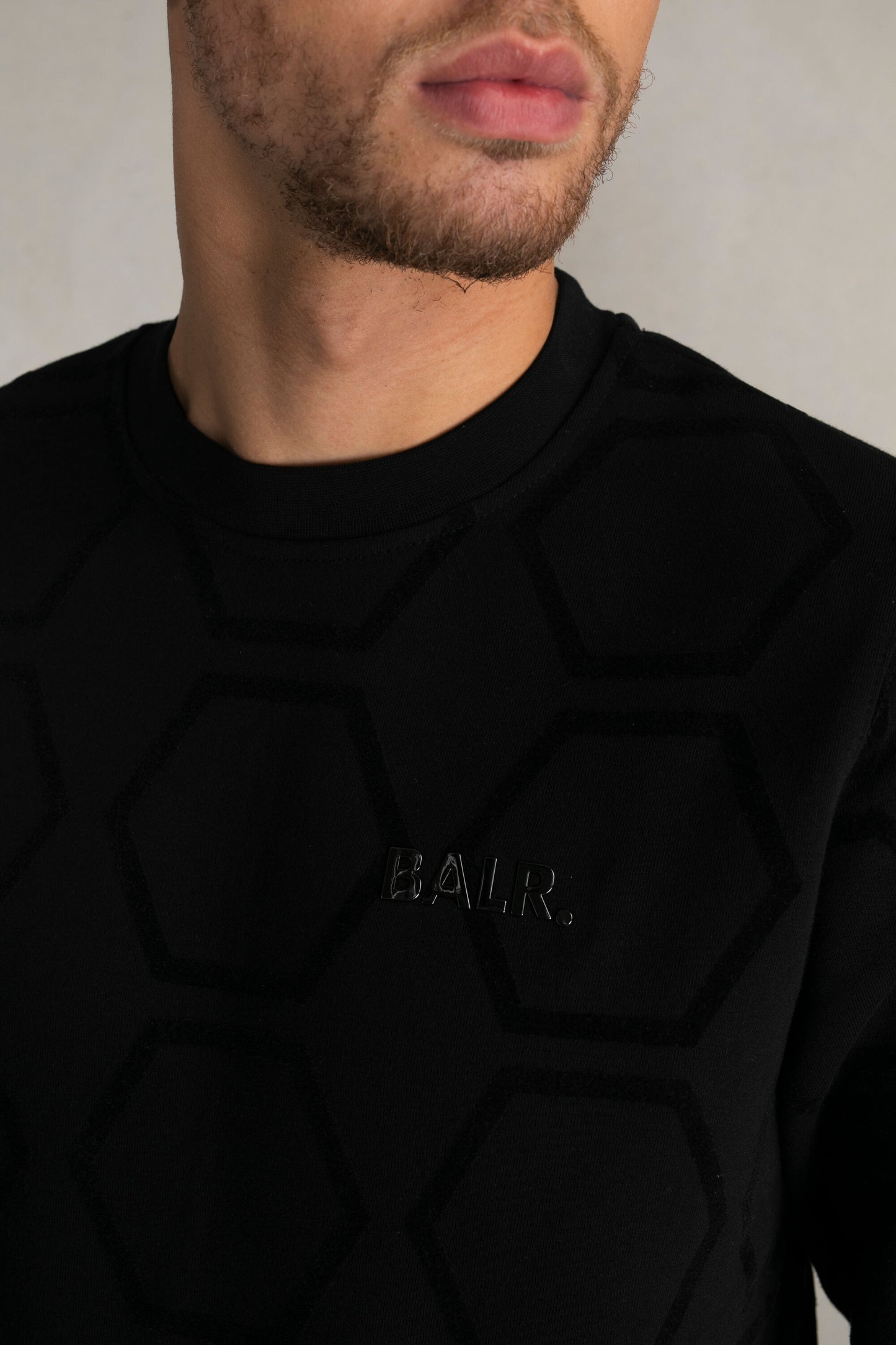 Olaf Straight Hex. Doll AOP Crewneck Jet Black