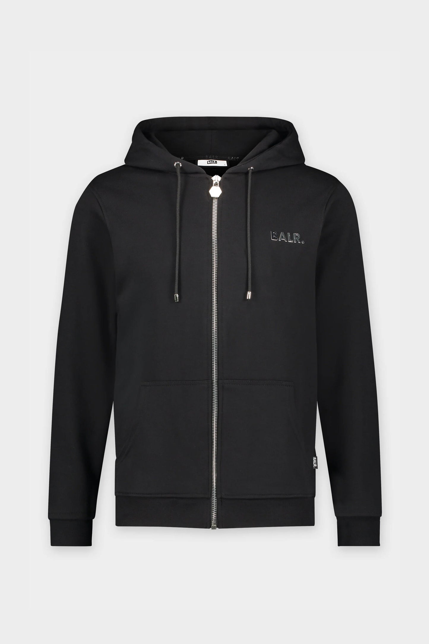 Q-Series Straight Zipped Hoodie Men Black