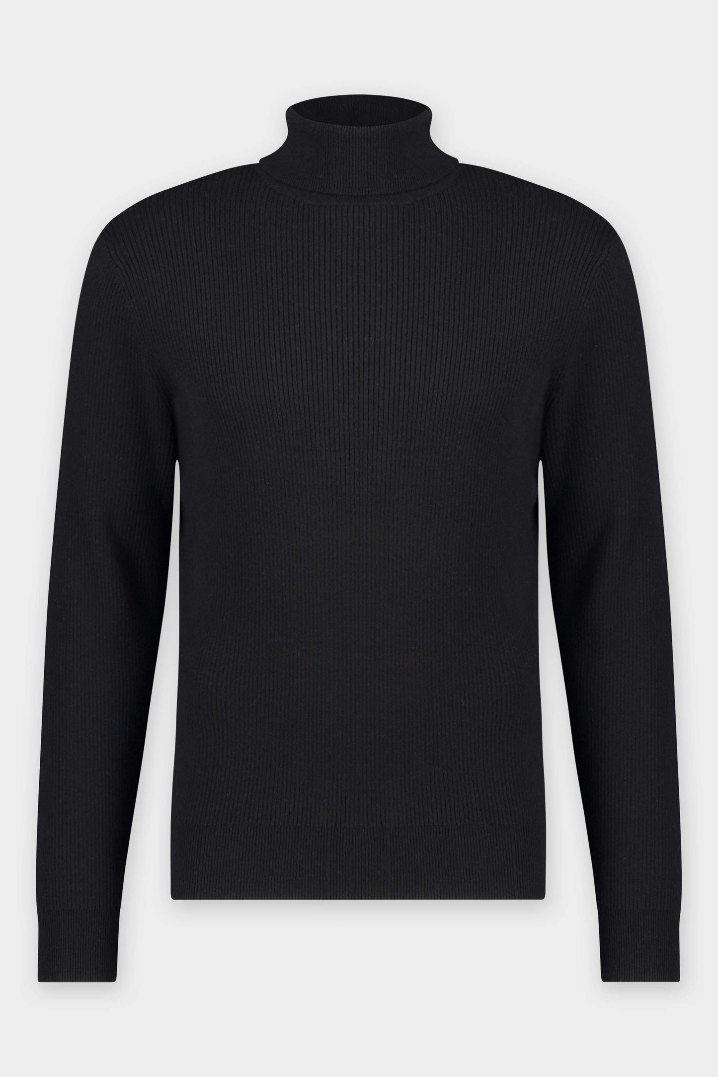 Ross Regular Rib Turtleneck Knit Jet Black