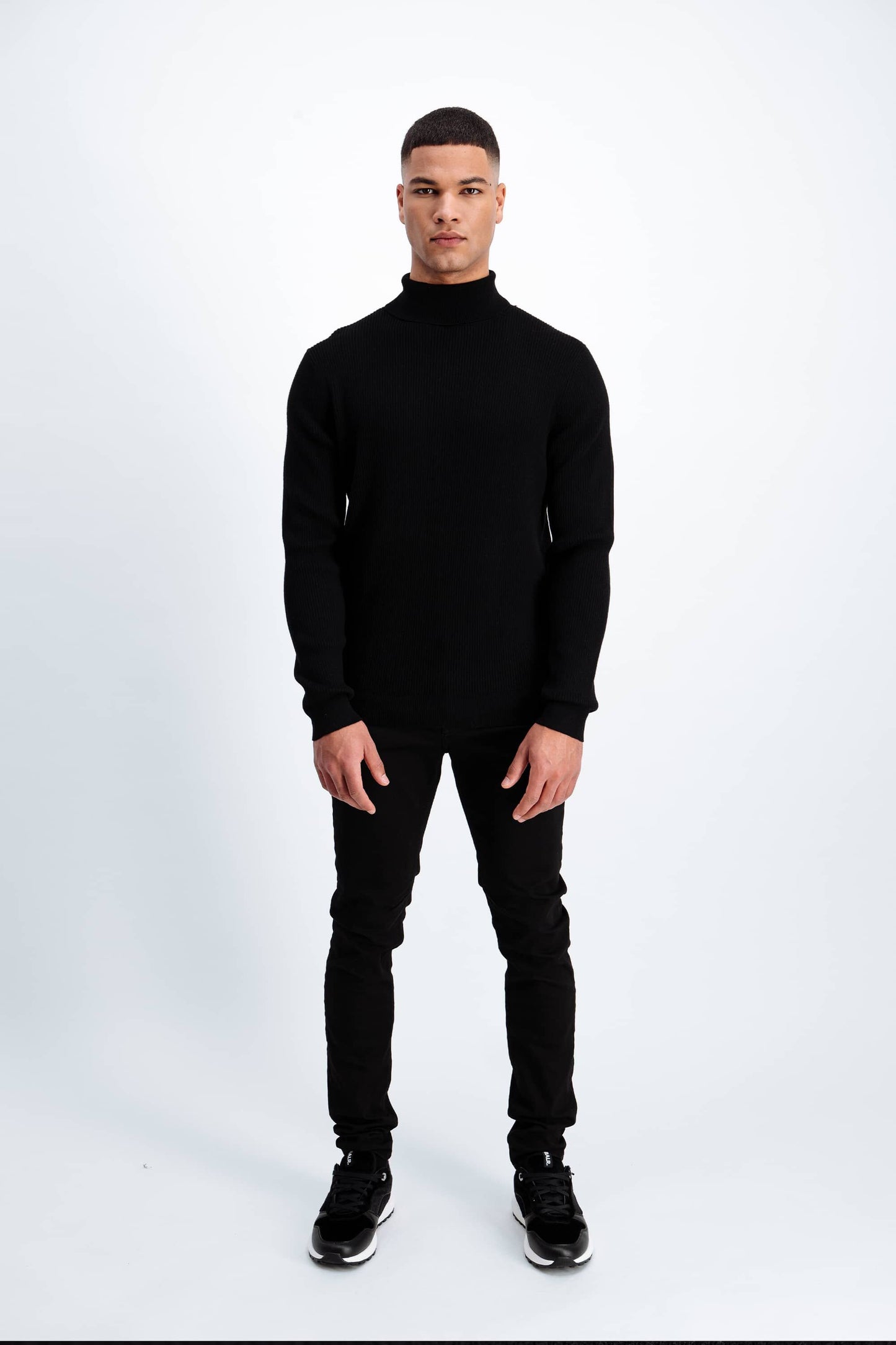 Ross Regular Rib Turtleneck Knit Jet Black