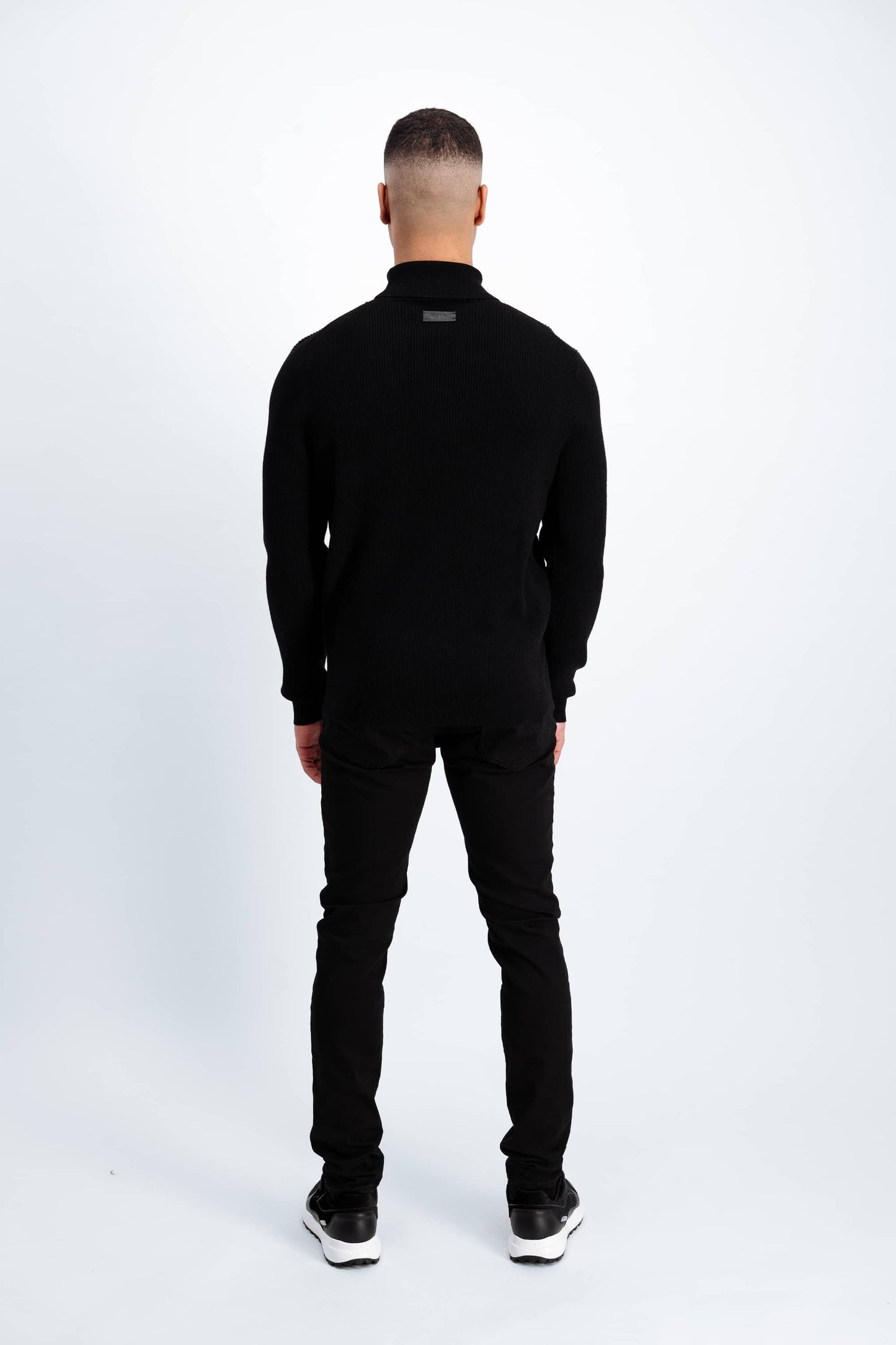 Ross Regular Rib Turtleneck Knit Jet Black
