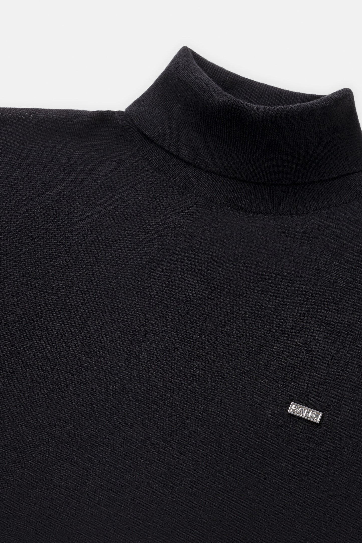 Ross Badge Regular Knitted Turtle Neck Jet Black