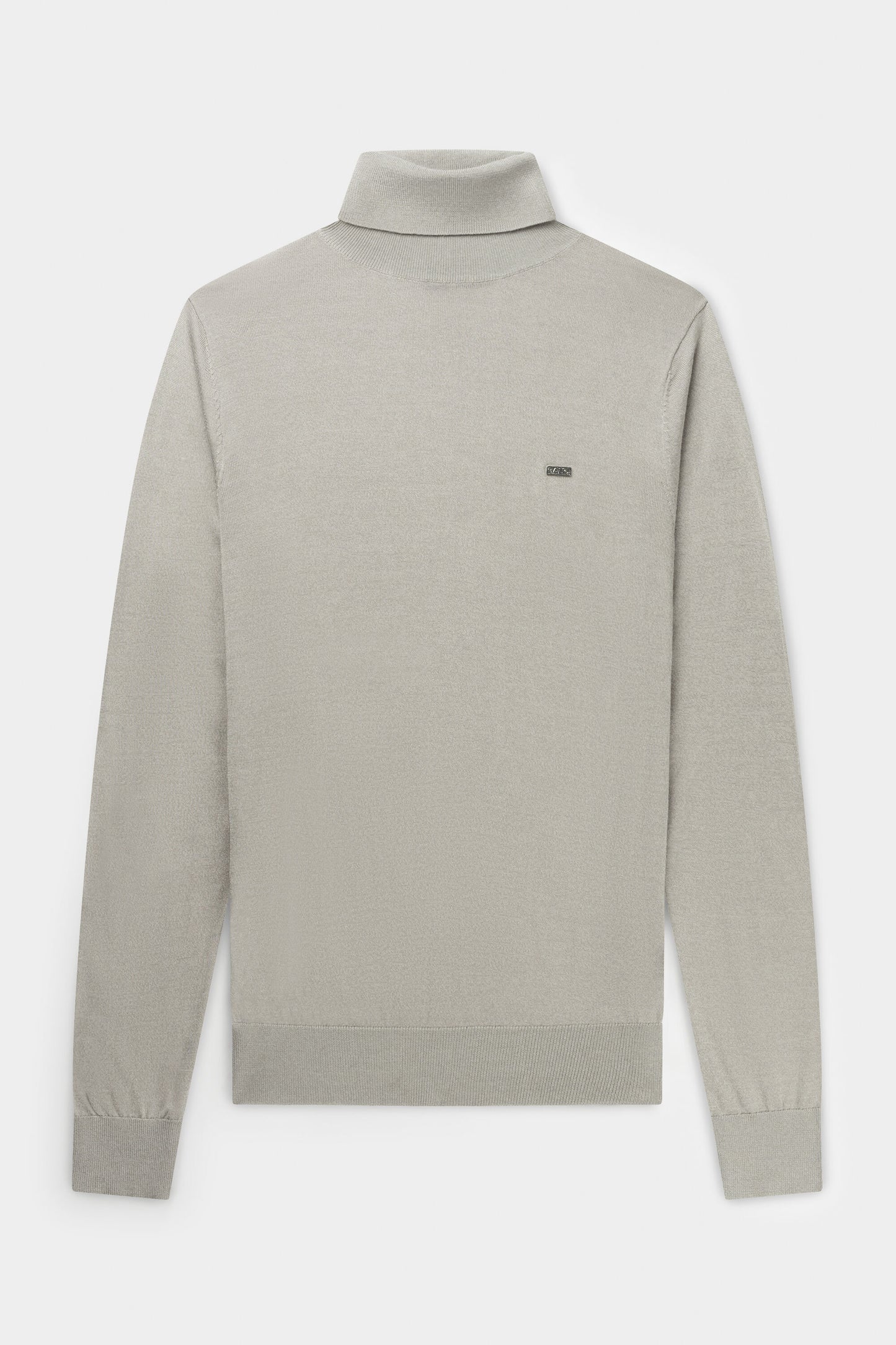 Ross Badge Regular Knitted Turtle Neck Grey Heather