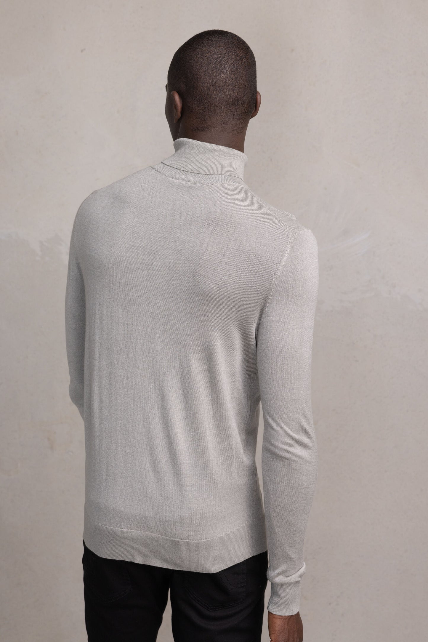 Ross Badge Regular Knitted Turtle Neck Grey Heather