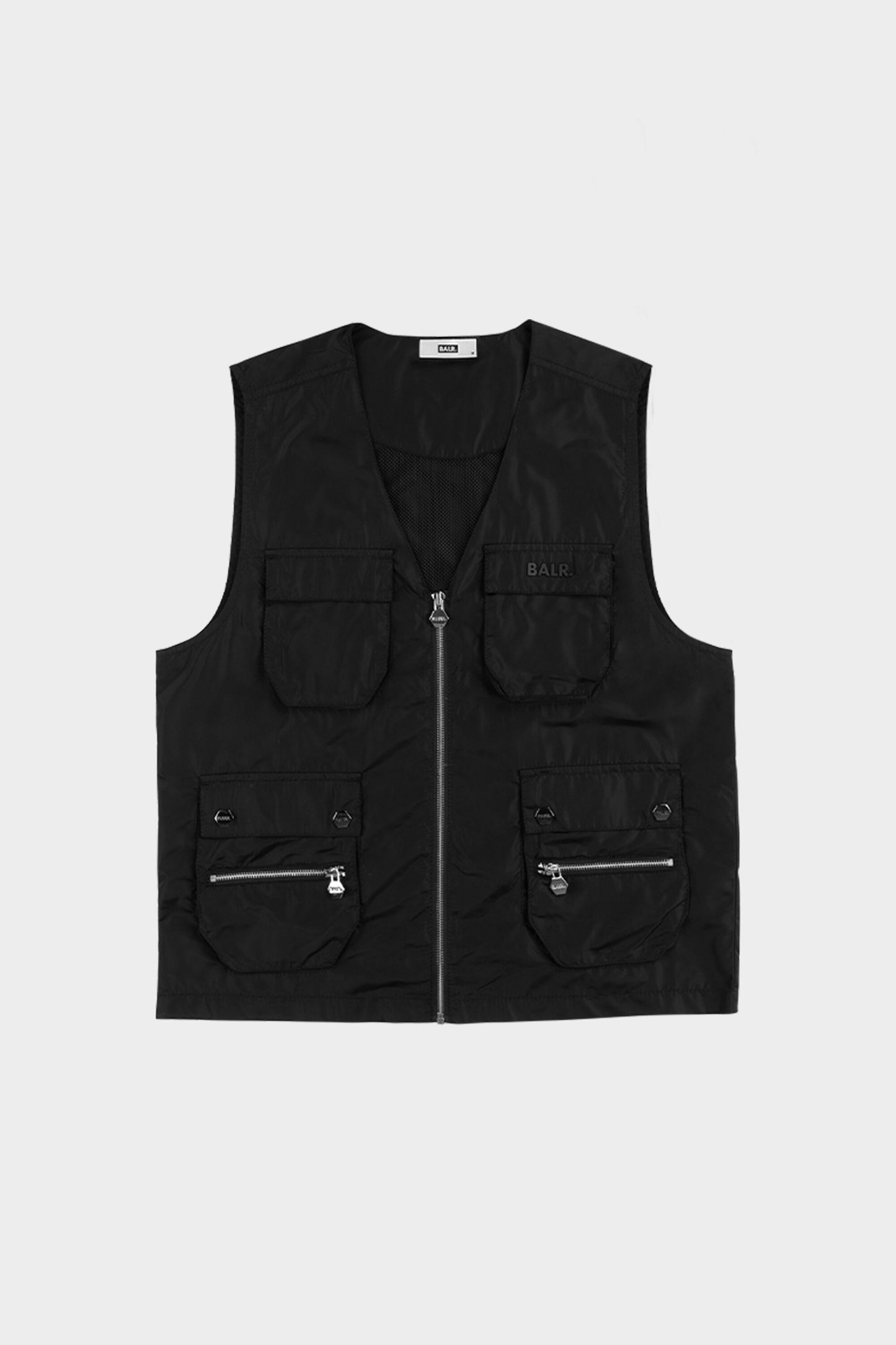 Cargo Pocket Straight Waistcoat Black