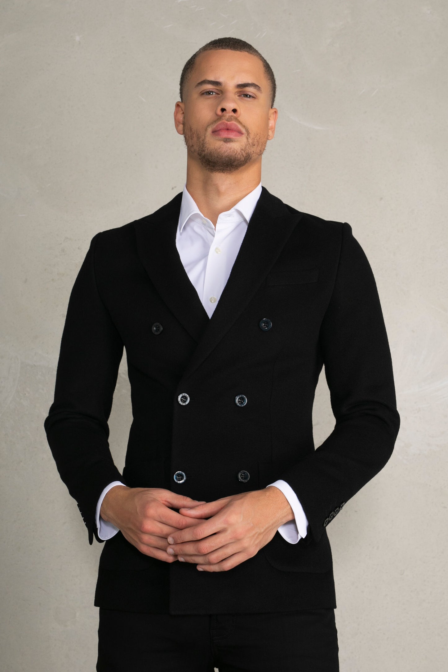 Otis Slim Double Breasted Blazer Jet Black
