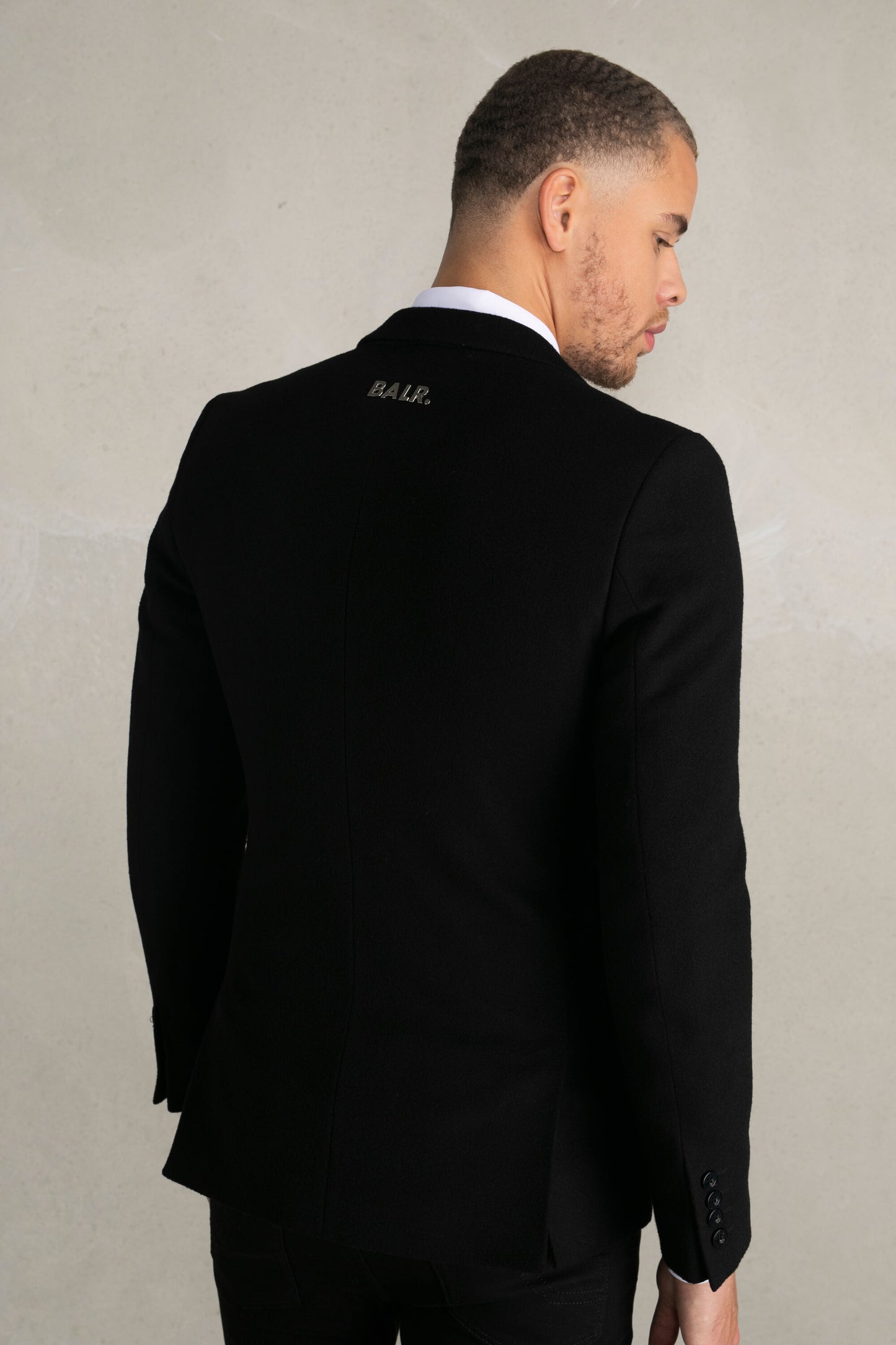 Otis Slim Double Breasted Blazer Jet Black
