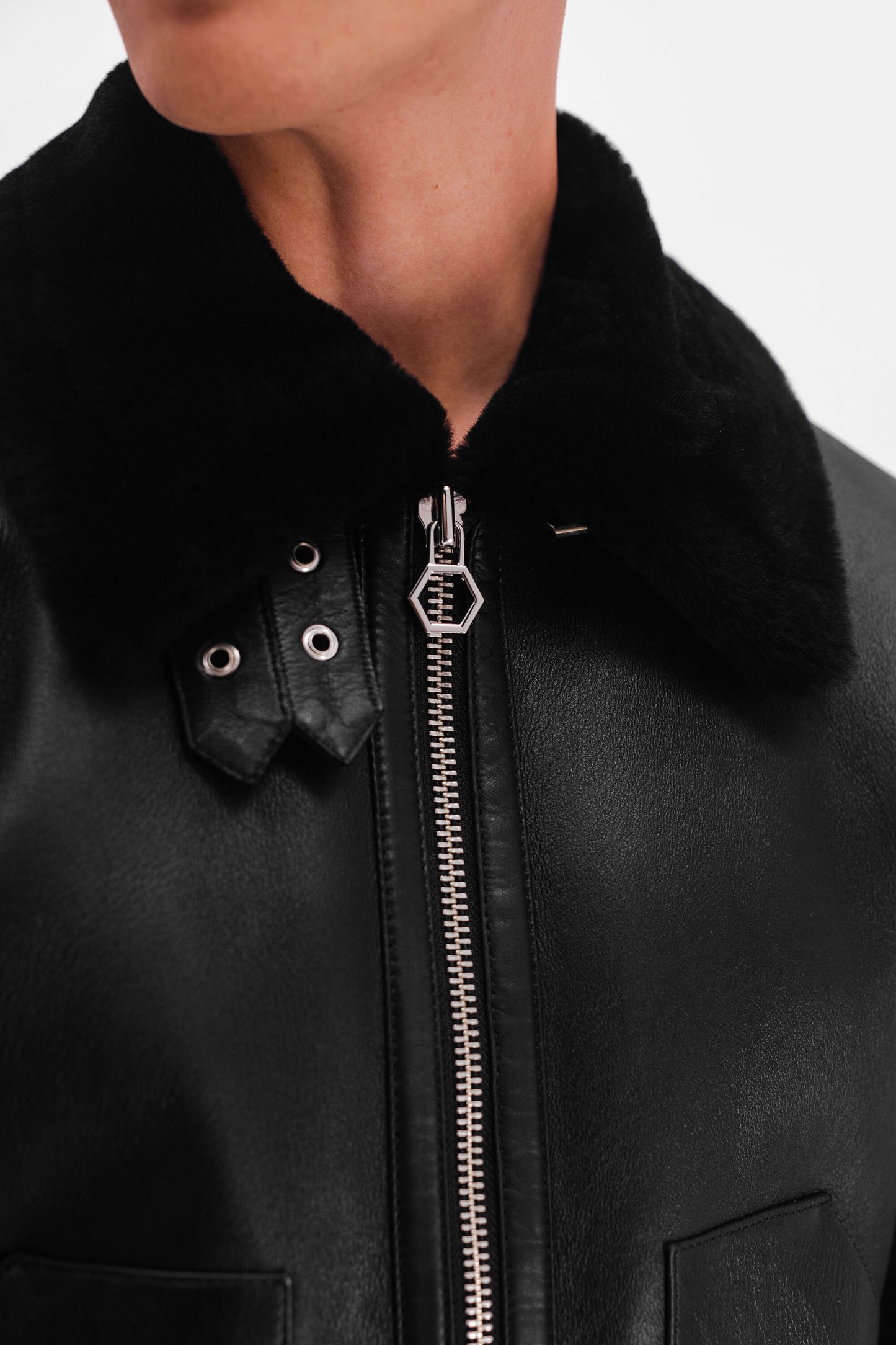 Shearling Regular Jacket Jet Black