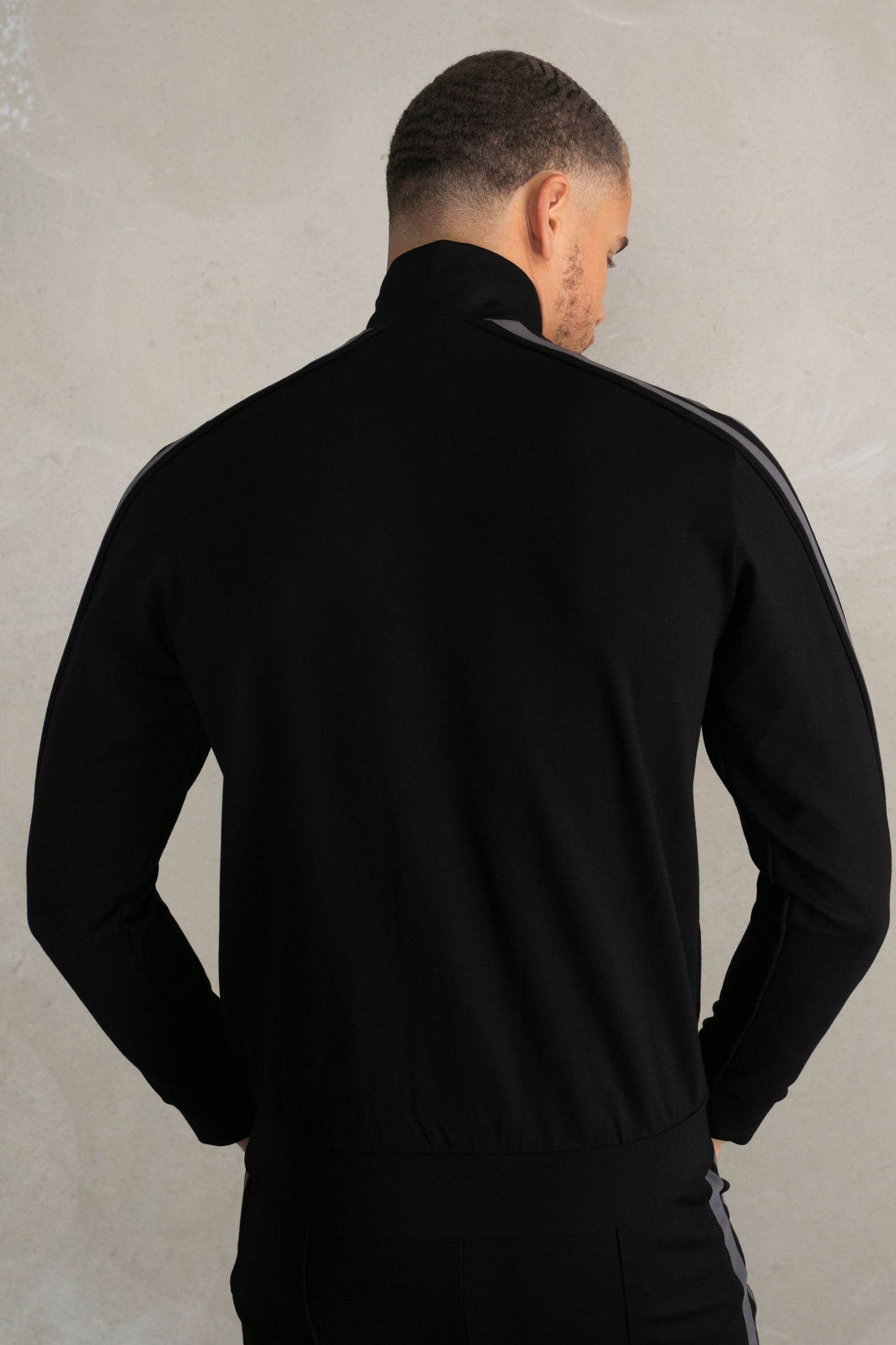 Louis Slim Crossing Tape Track Jacket Jet Black