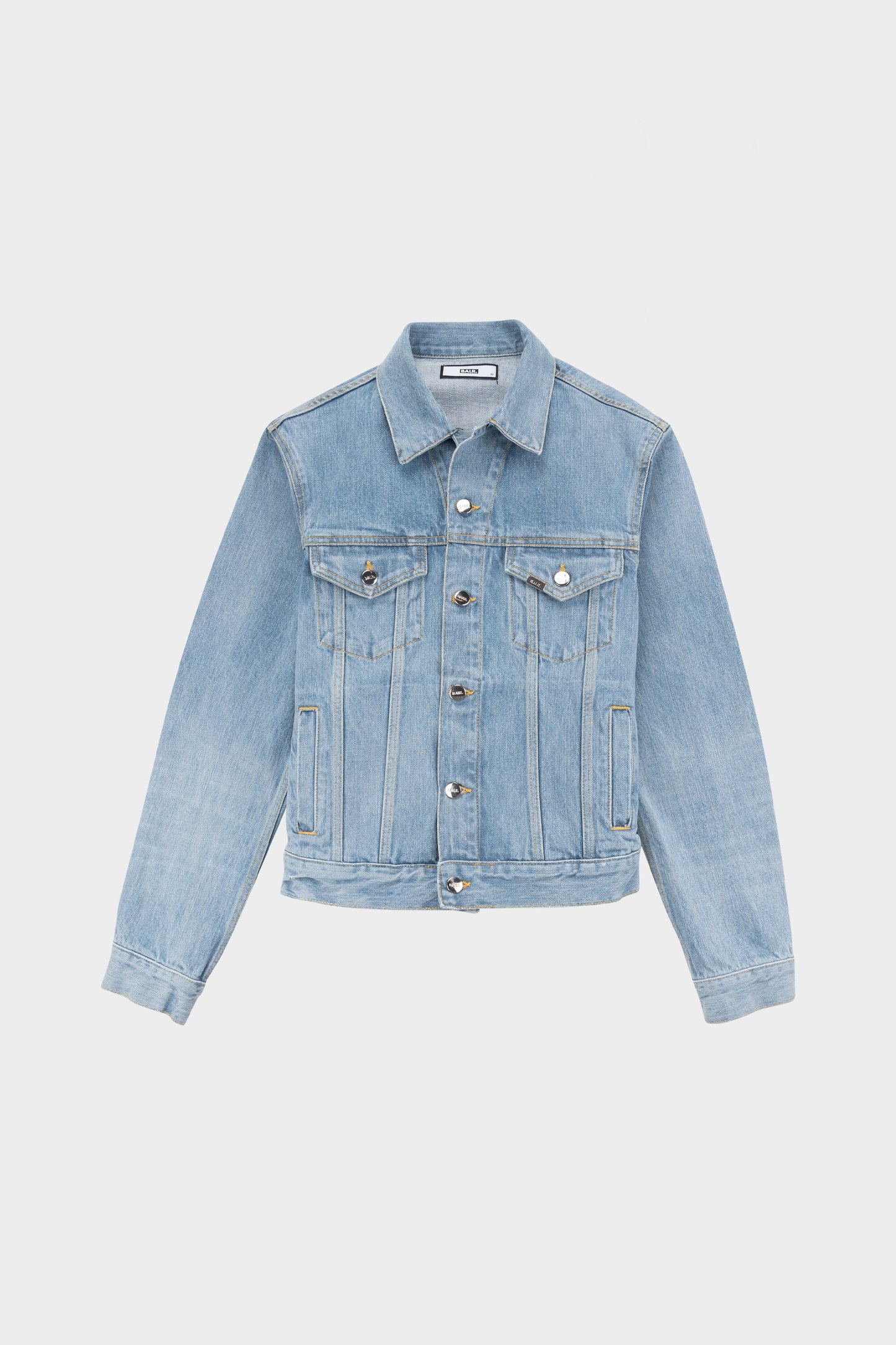 Embossed Straight Denim Jacket Mid Aged