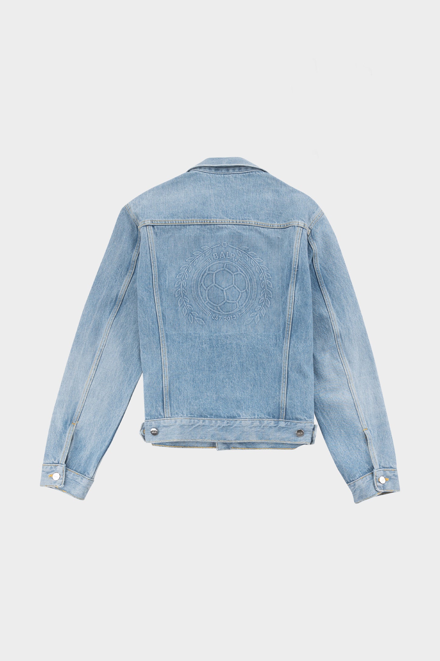 Embossed Straight Denim Jacket Mid Aged