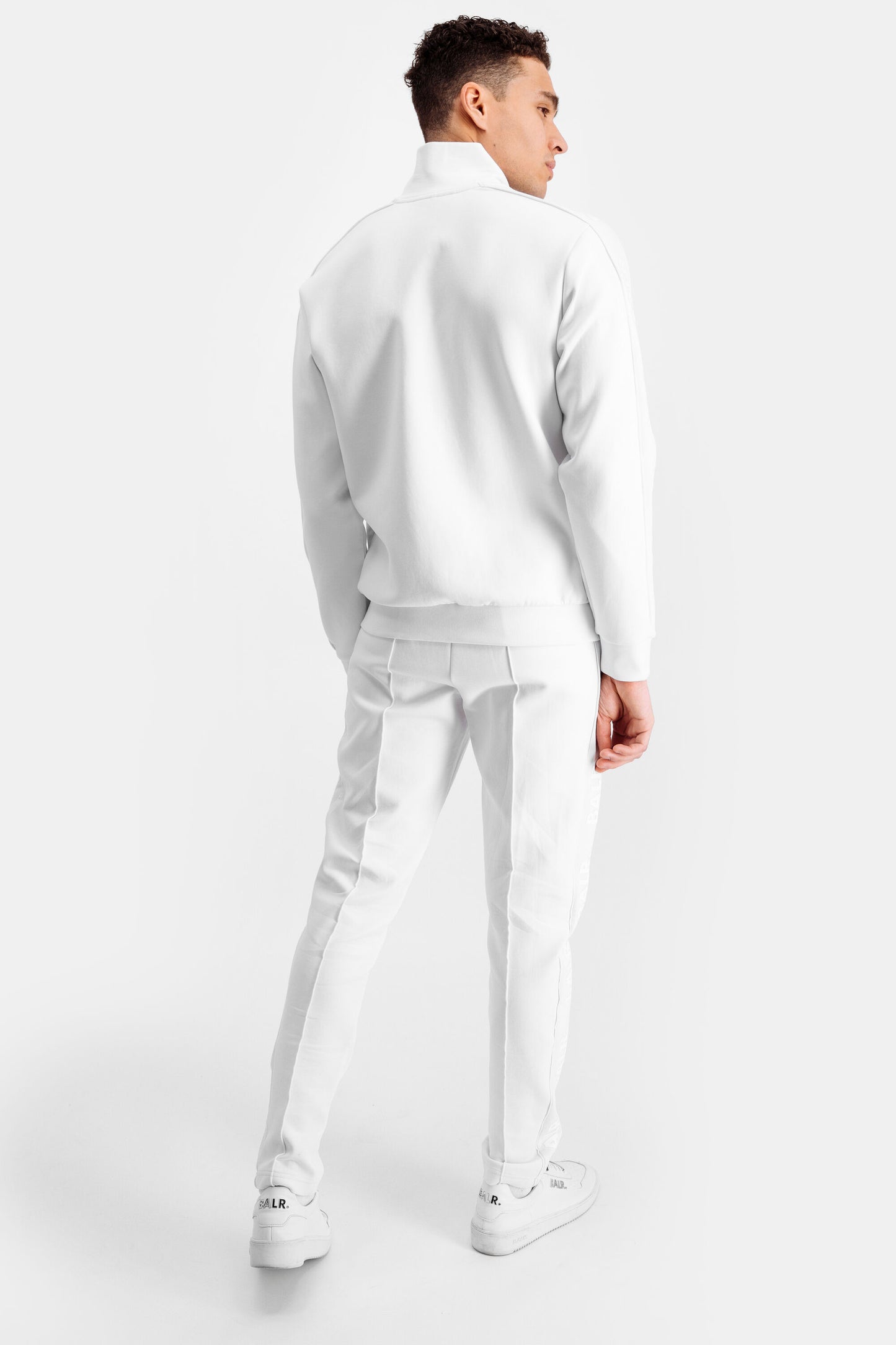 Repeat Tape Straight Pleated Track Pants White