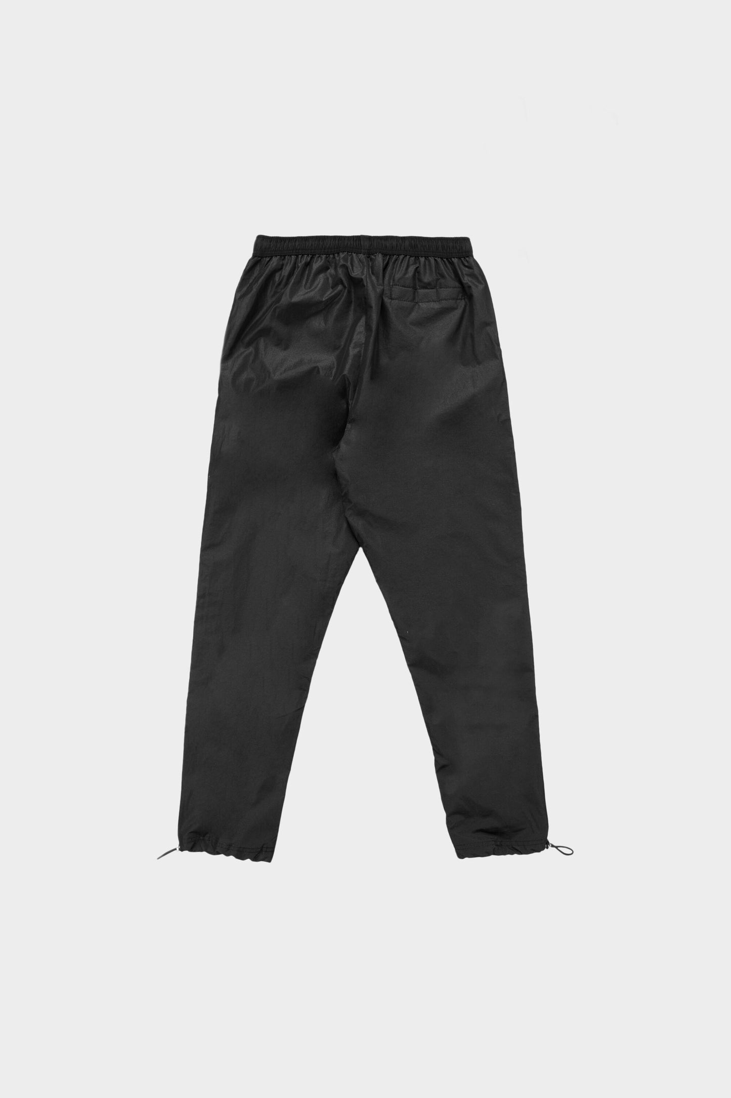 Rubber Badge Loose Track Pants Black
