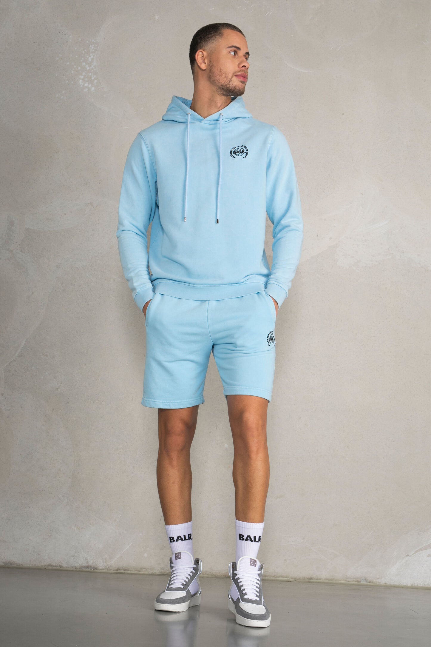 Tony Regular Crest Sweat Shorts Ice Washed