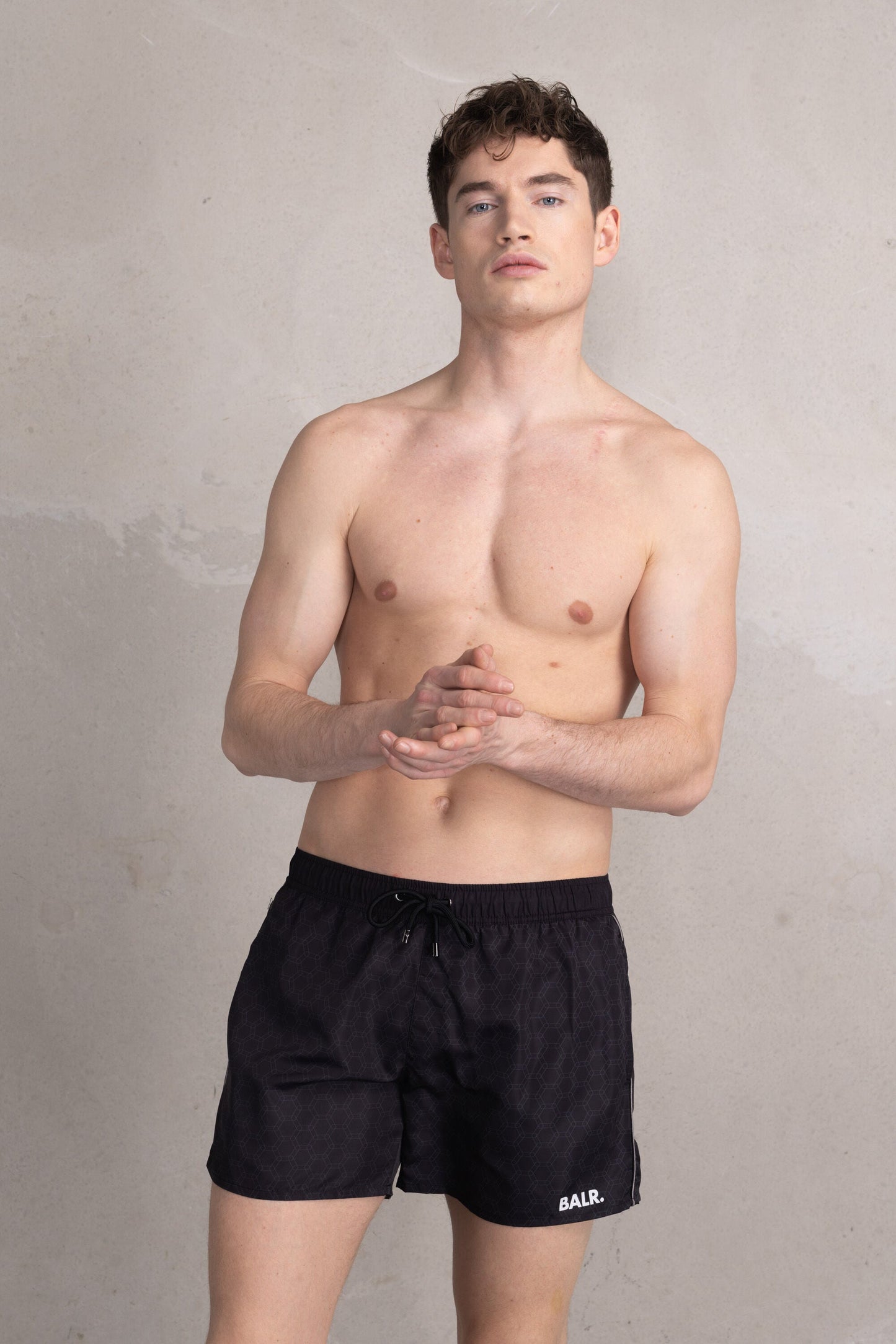 Classic Hexagon Allover Swimshort Jet Black