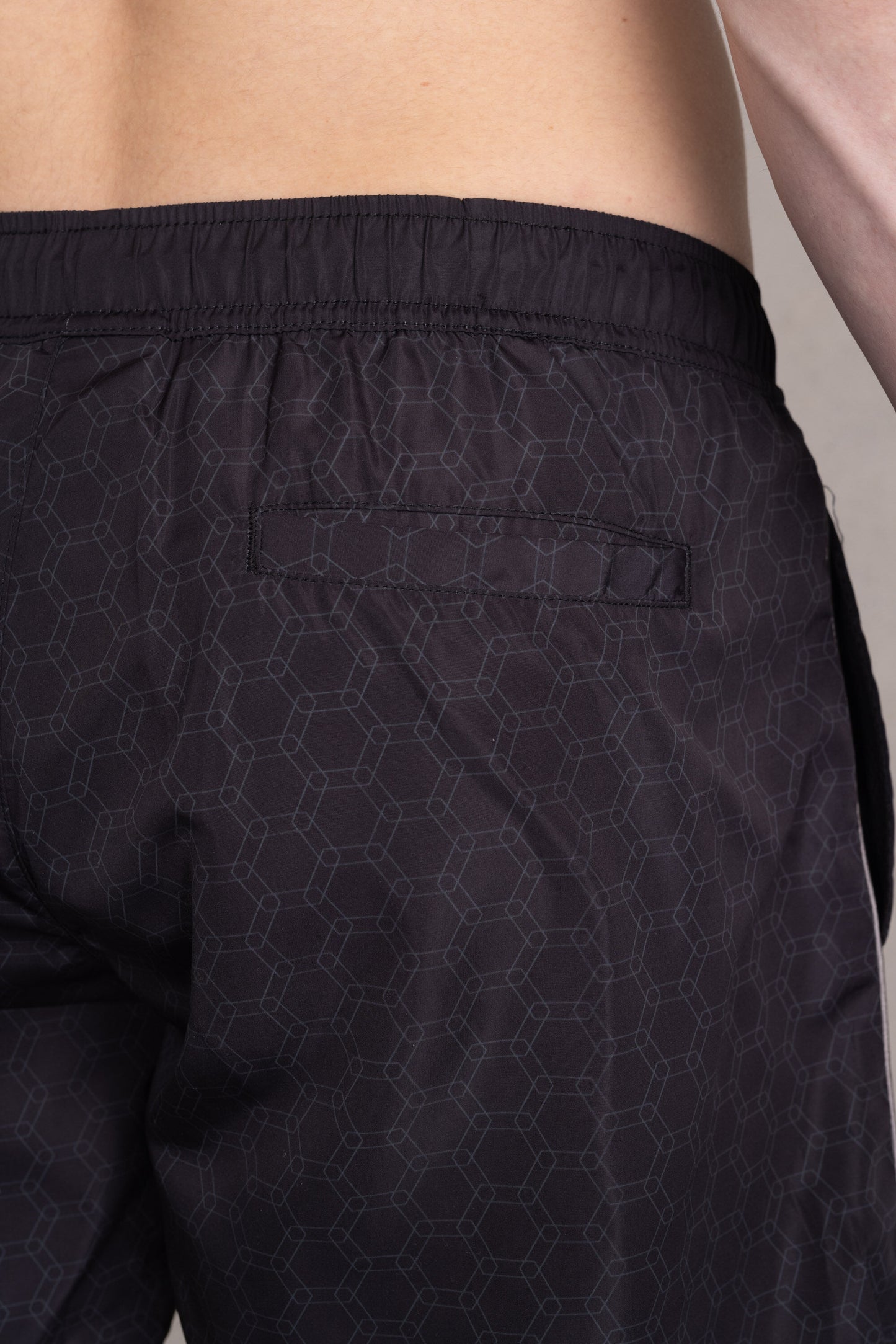 Classic Hexagon Allover Swimshort Jet Black