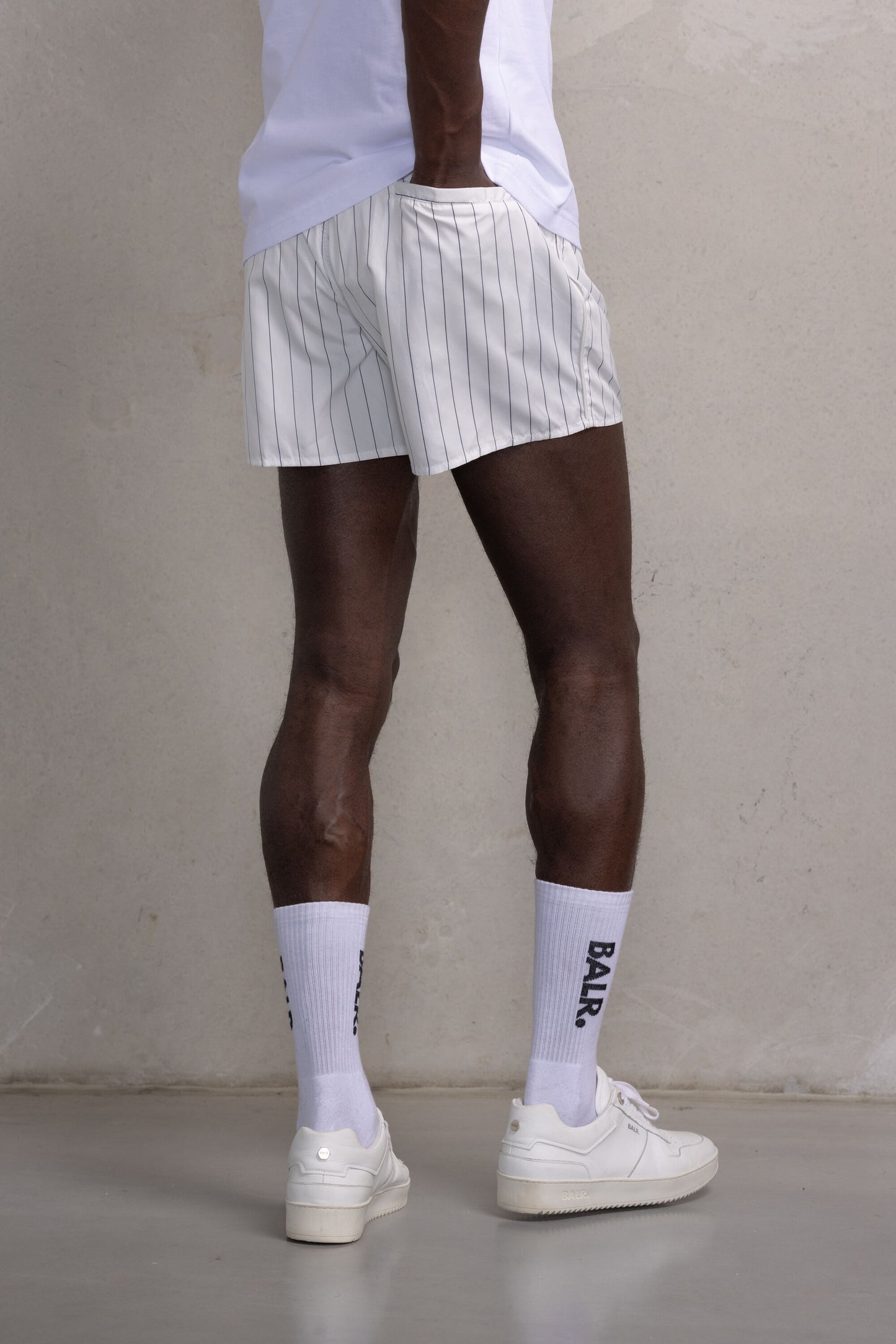 Classic Pinstripe Swimshorts Bright White