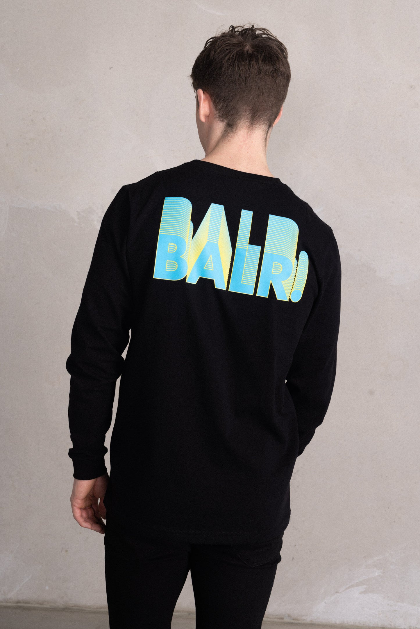 Olaf Straight BALR. Neon Gradient Longsleeve Jet Black