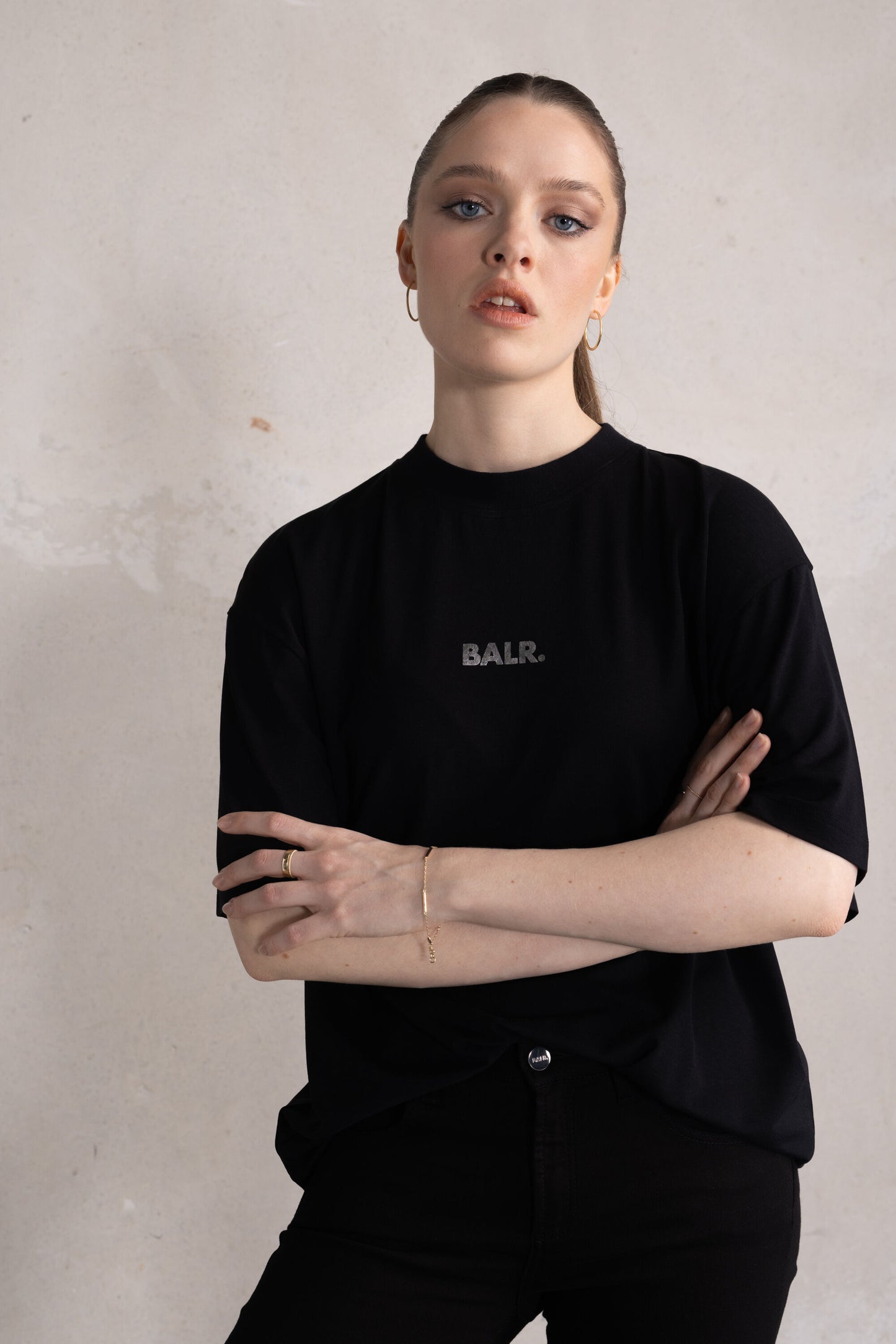 Kate Oversized Solid T-Shirt Jet Black