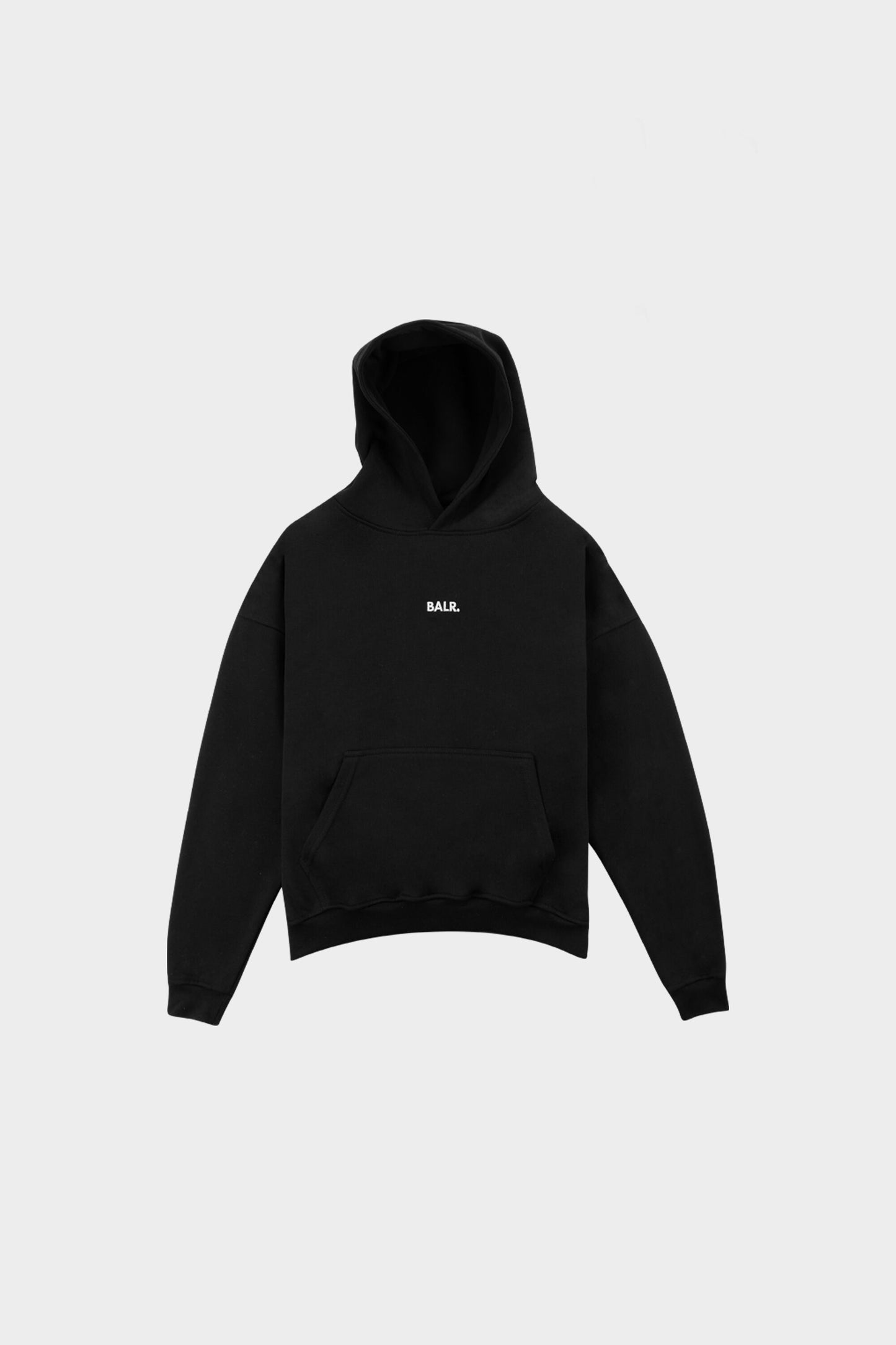 Crest Print Back Amsterdam Loose Hoodie Jet Black