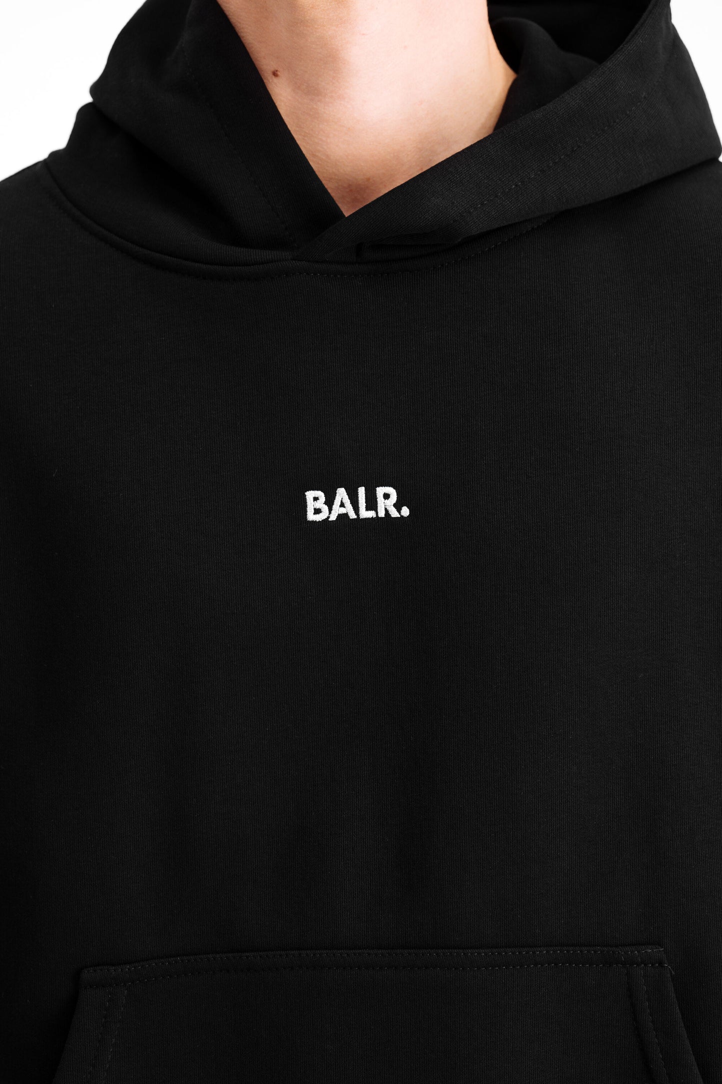 Crest Print Back Amsterdam Loose Hoodie Jet Black