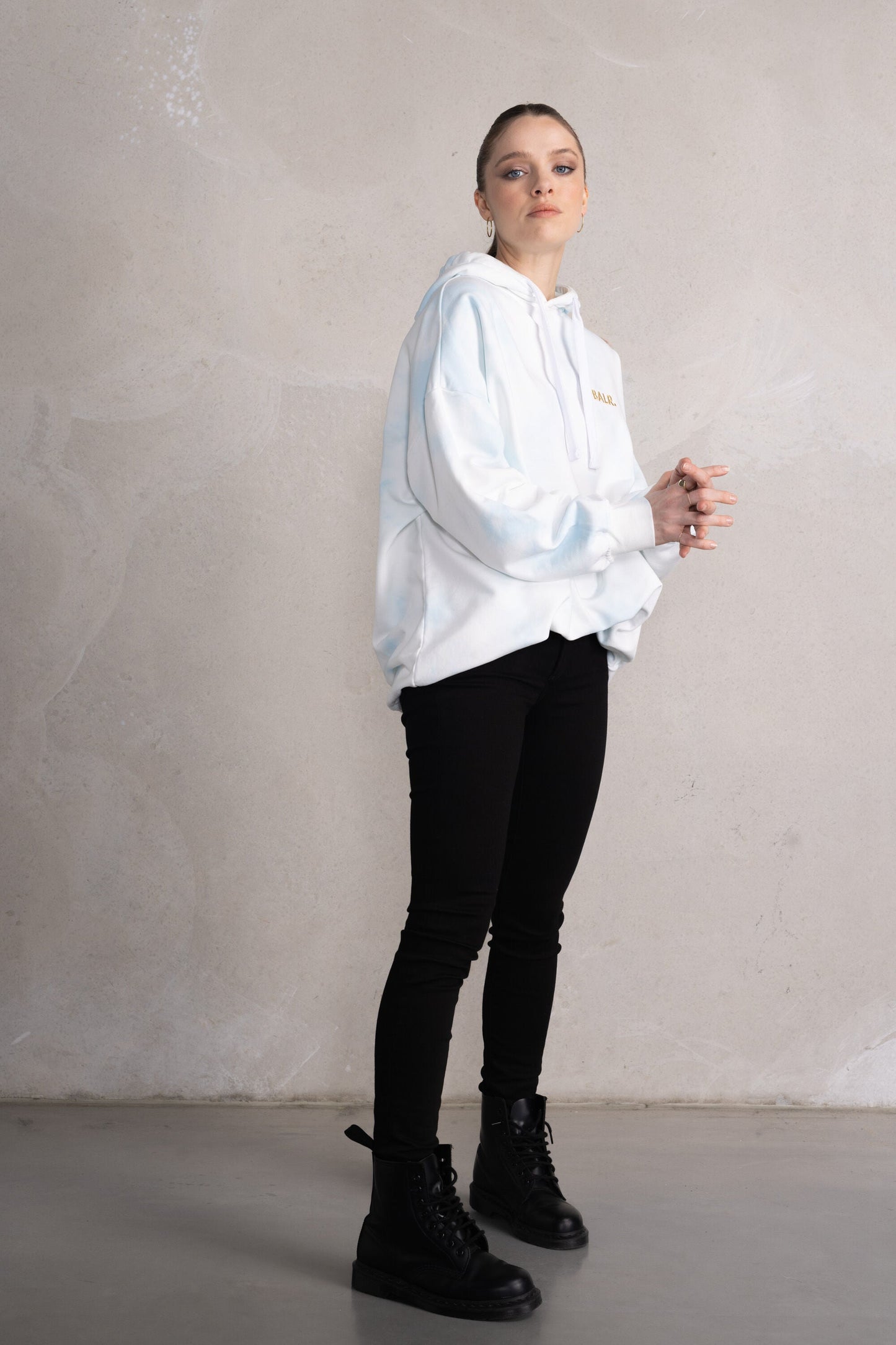 Eve Oversized Tie Dye Hoodie Women Bright White