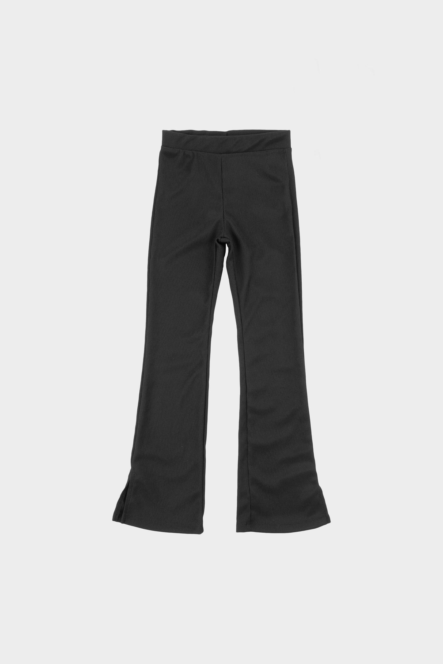 Kids Rib Flared Legging Jet Black