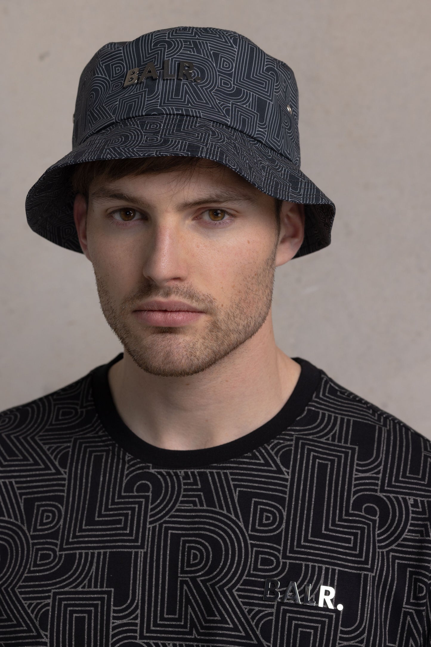 Classic AOP Track Bucket Hat Jet Black