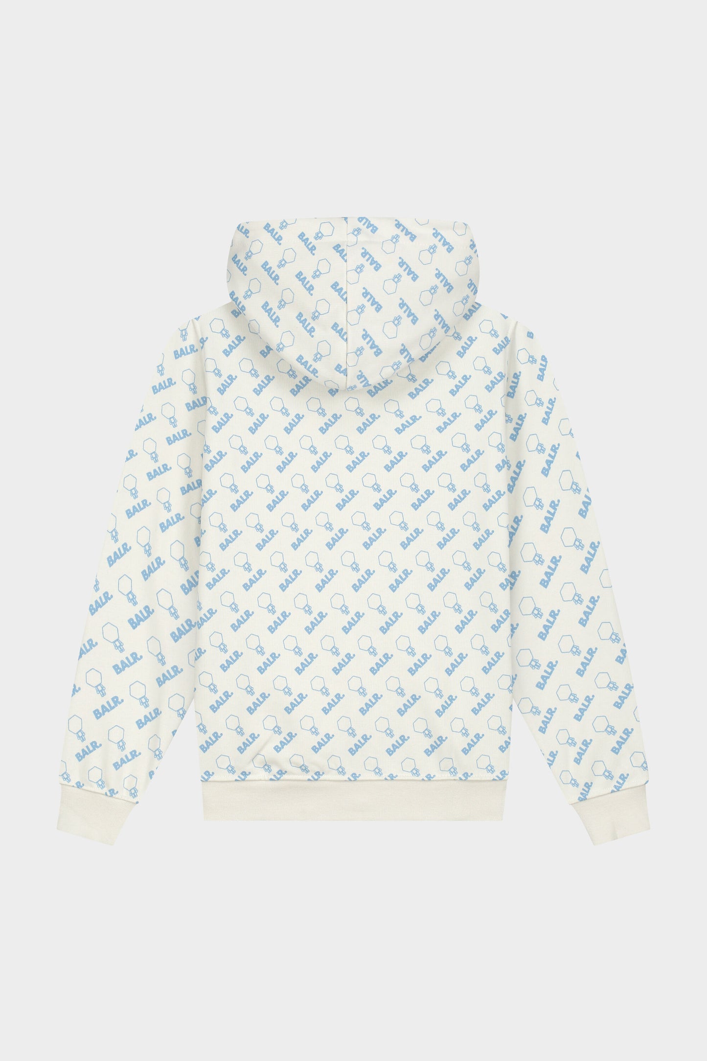 Straight Hex Doll AOP Zip Thru Hoodie Kids Light Stone/Sky Blue