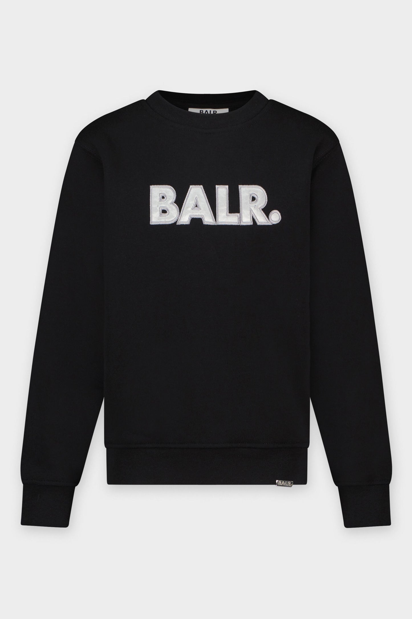 Straight Satin Embro Crewneck Kids Jet Black