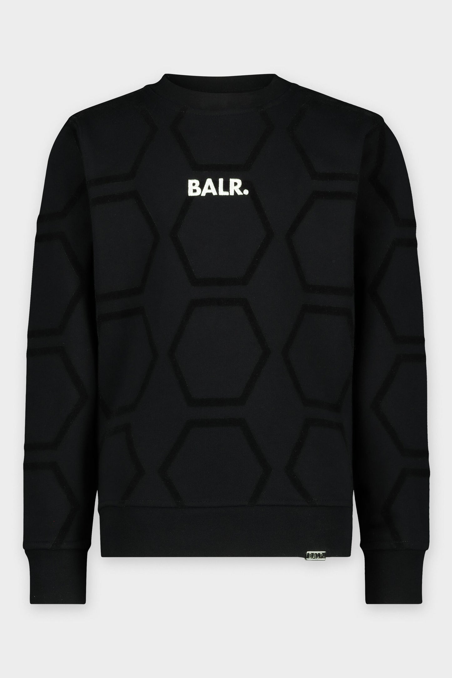 Straight Hex. Doll AOP Crewneck Kids Jet Black