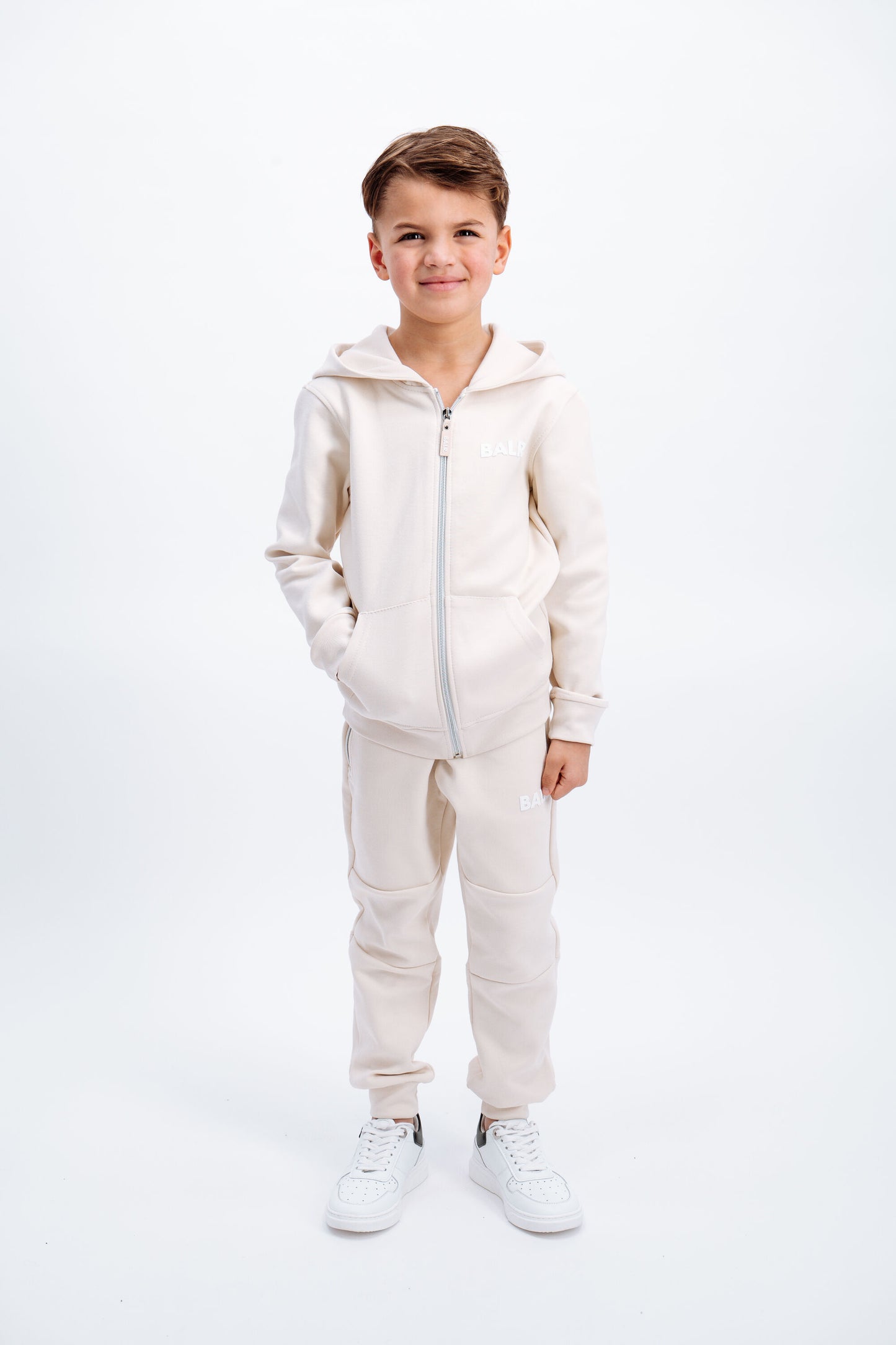 Kids Q-Series Zip Thru Hoodie White Swan