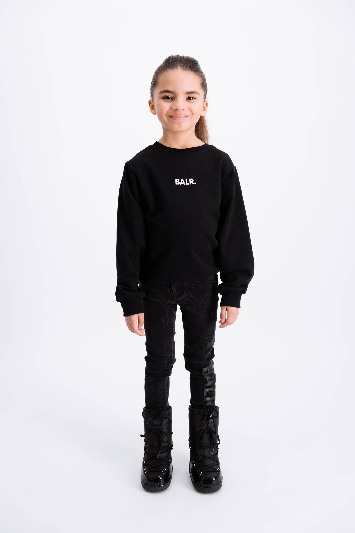 Max Loose Embro 10 Logo Crewneck Kinderen Jet Zwart