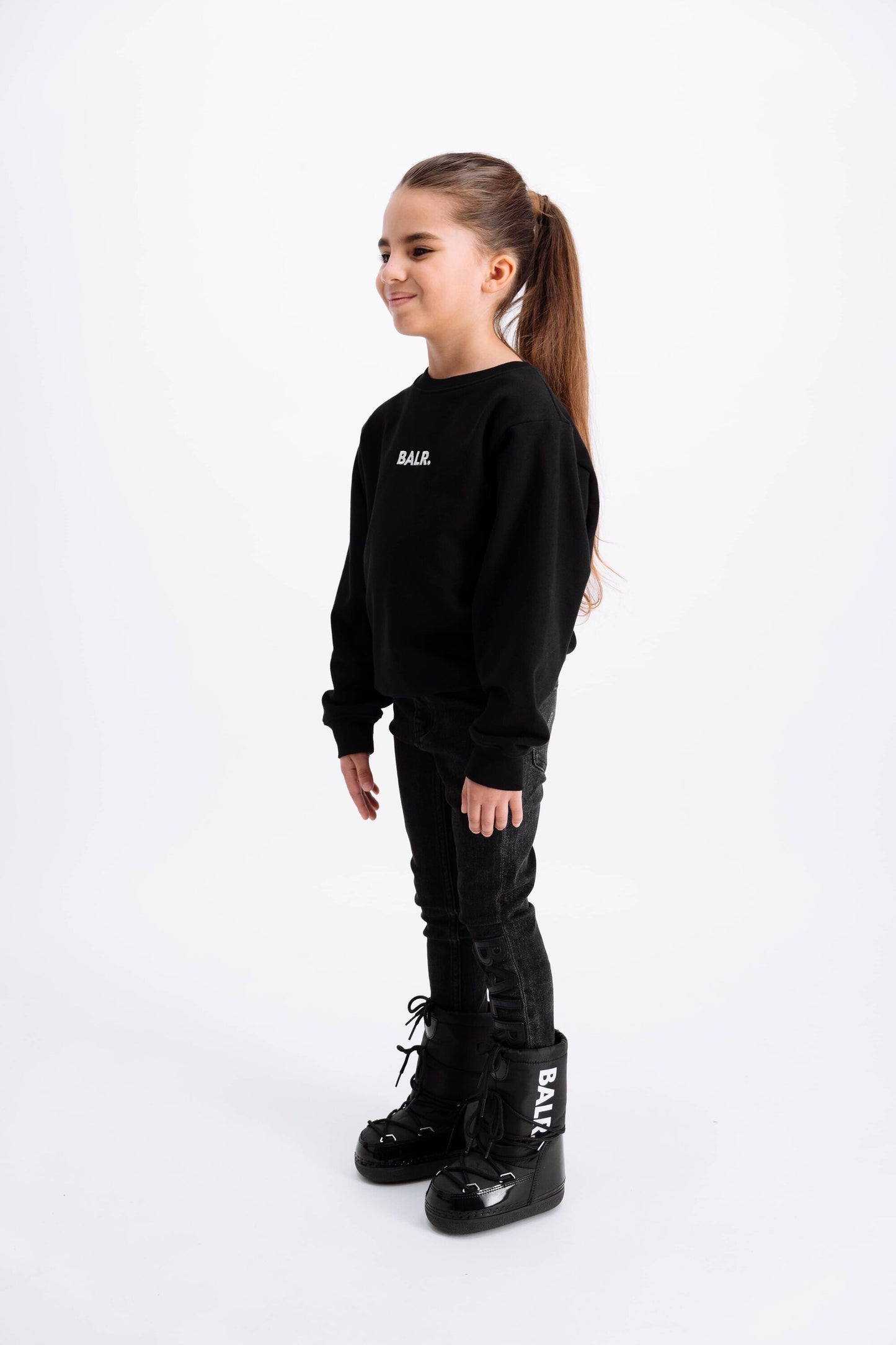Max Loose Embro 10 Logo Crewneck Kinderen Jet Zwart