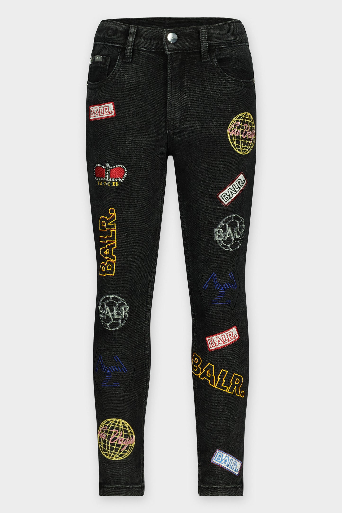 Ruby Skinny Badge Denim Kids Washed Black