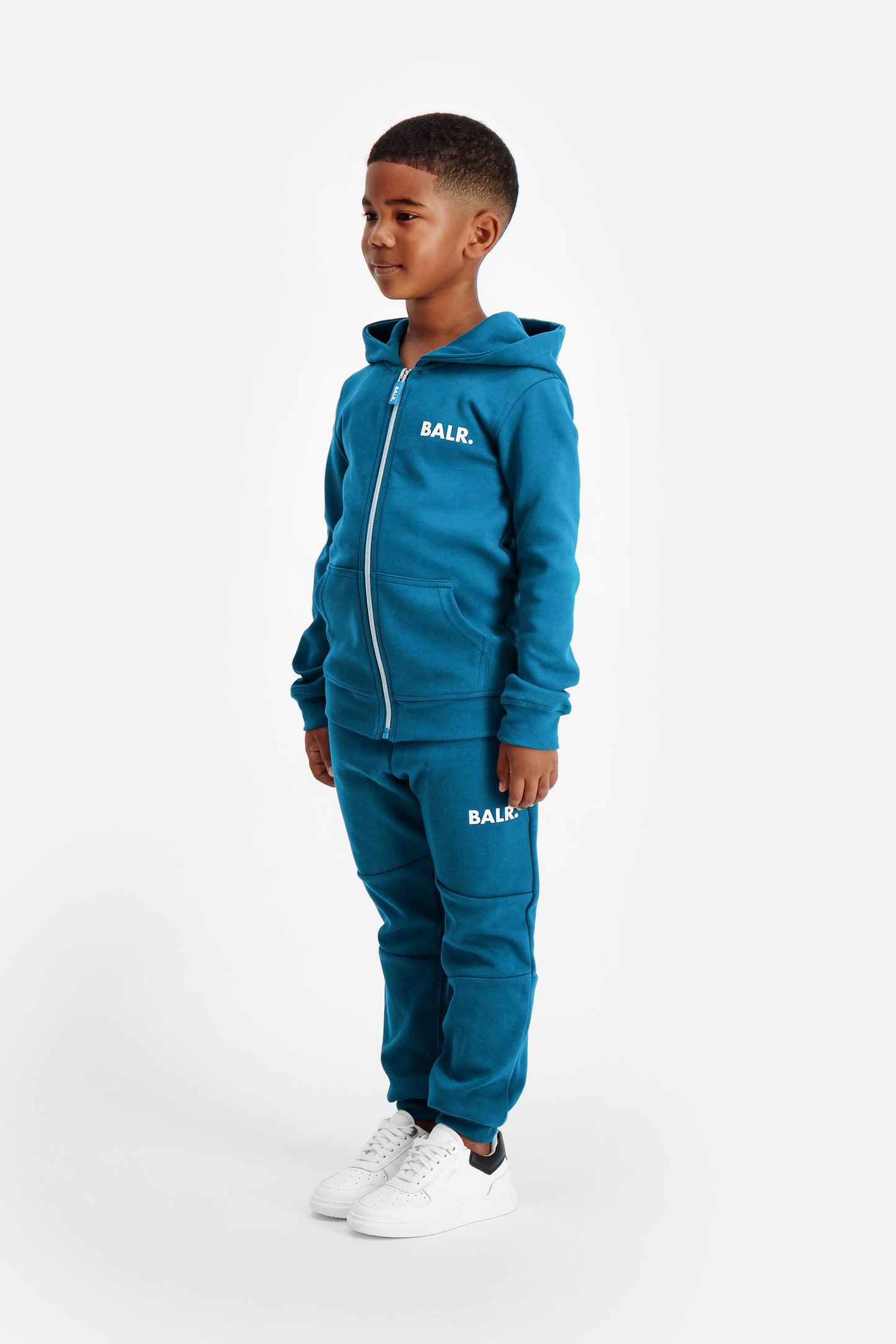 Q-Series Straight Zip Thru Hoodie Kinderen Blauwe Inkt
