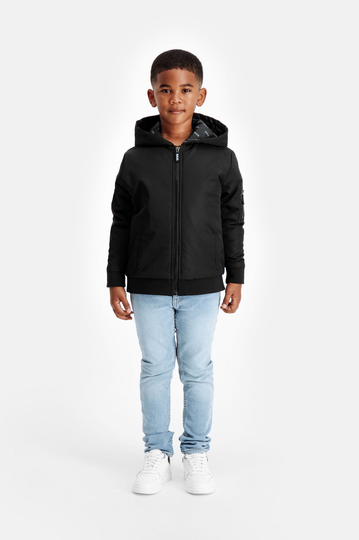 Roqi Flock Bomber Jacket Kinderen Jet Zwart