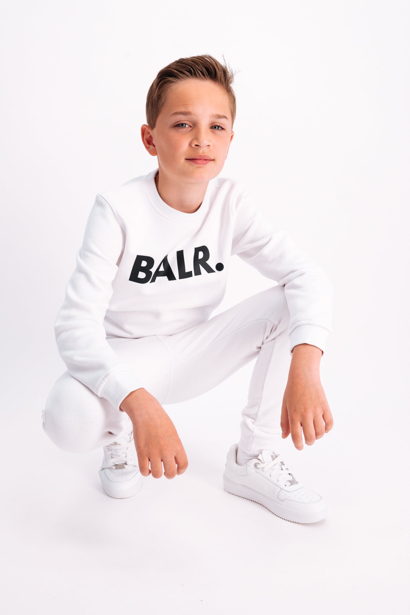 Brand Logo Crew Neck White