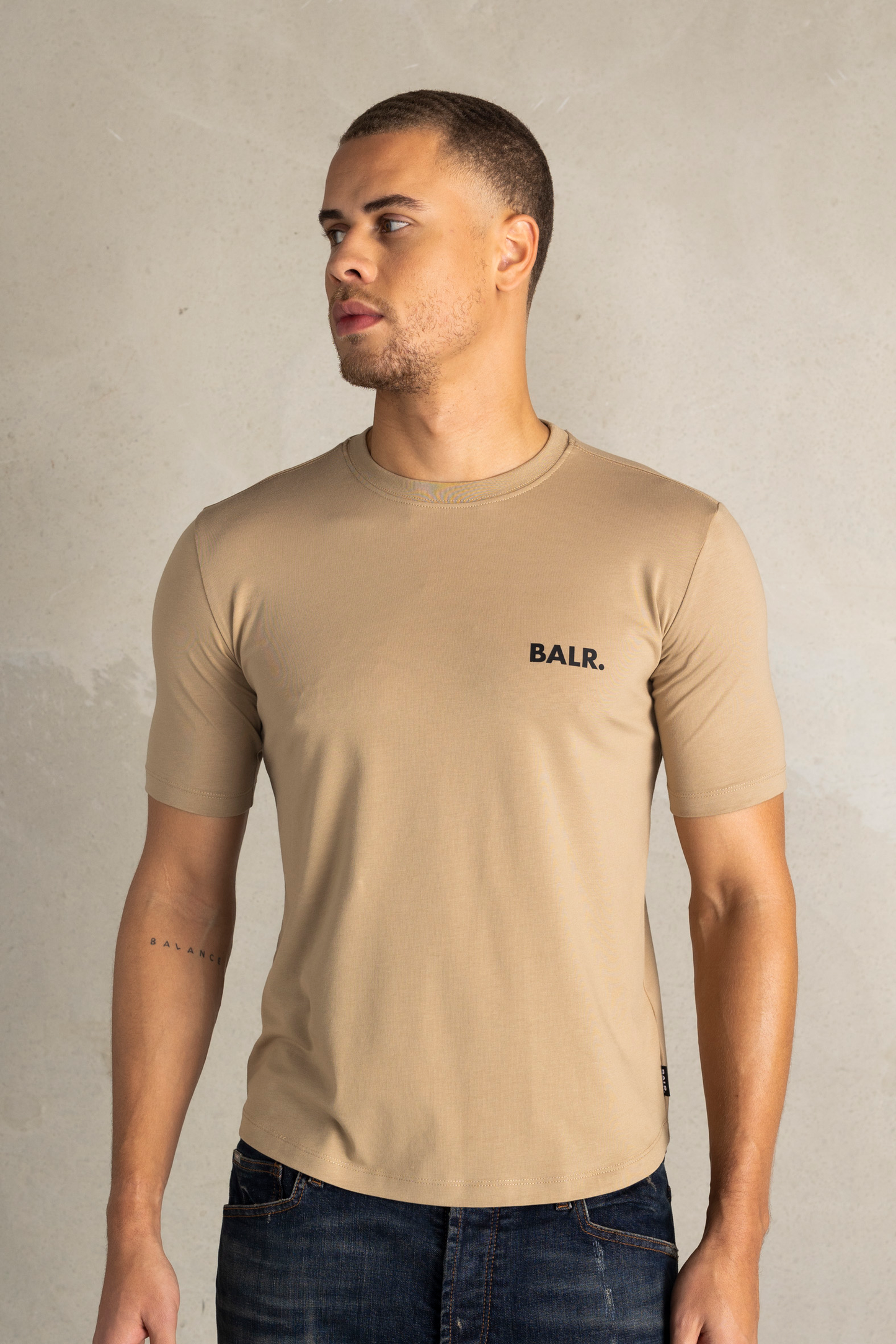 Athletic Small Branded Chest T-Shirt White Pepper