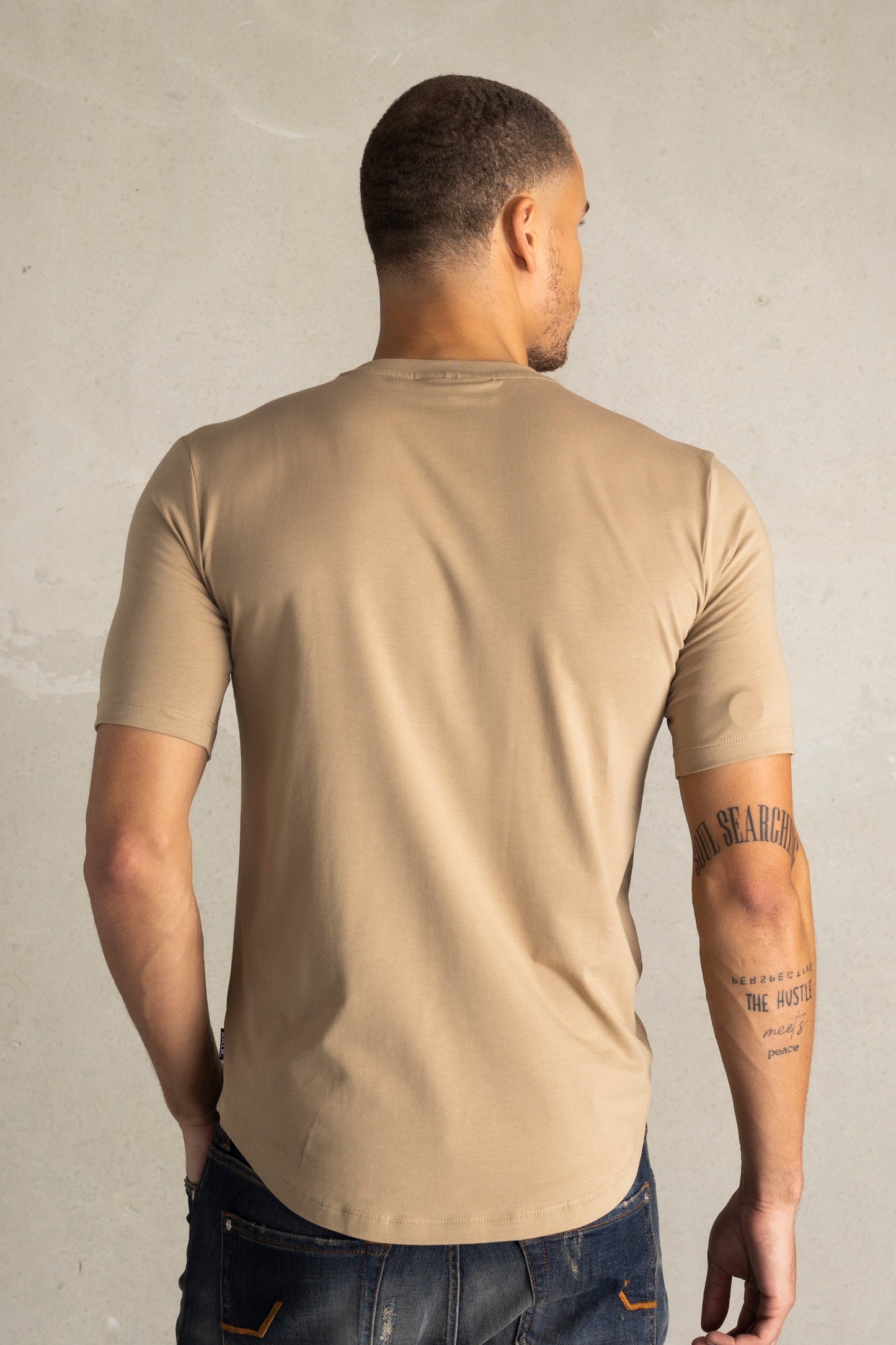 Athletic Small Branded Chest T-Shirt White Pepper