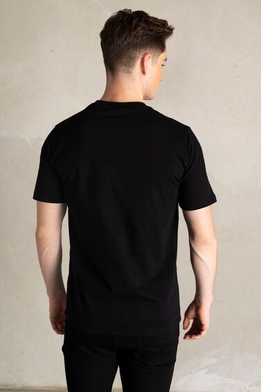 Olaf Straight BALR. Satin Printed Embro T-Shirt Jet Black