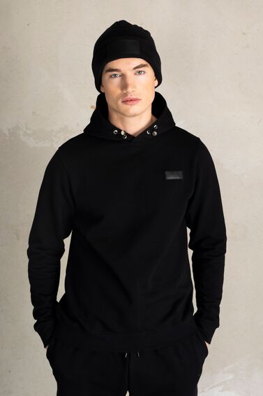 Olaf Straight Badge Hoodie Jet Black