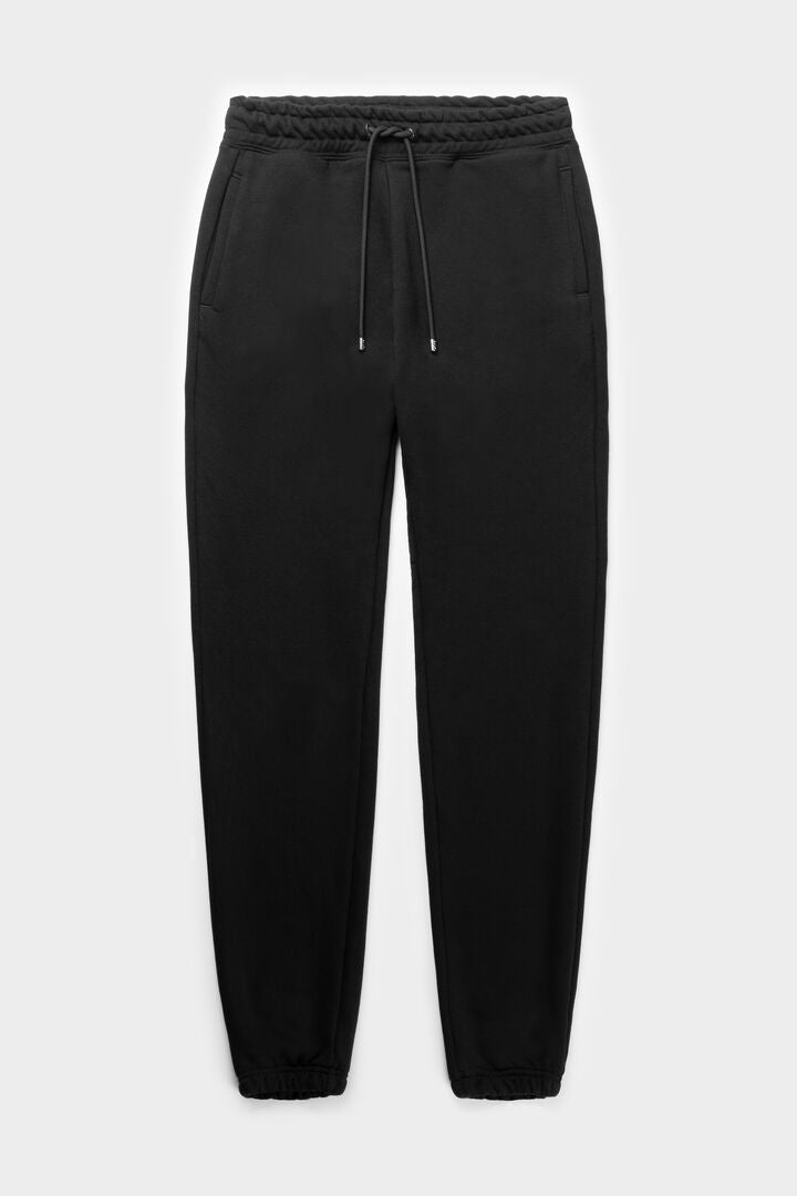 Regular Satin Embro Sweatpants Jet Black
