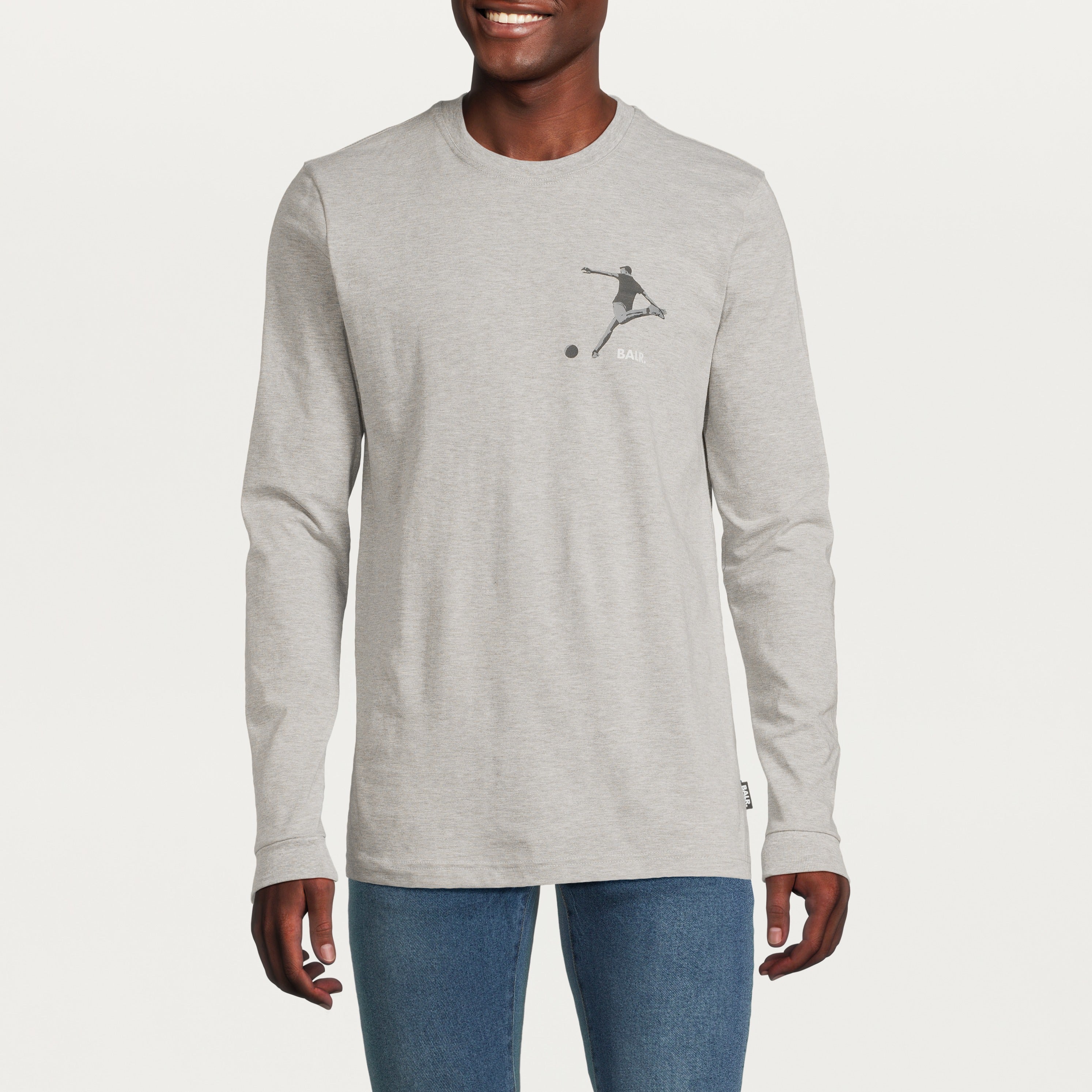 Olaf Straight Kick Longsleeve Grey Melange