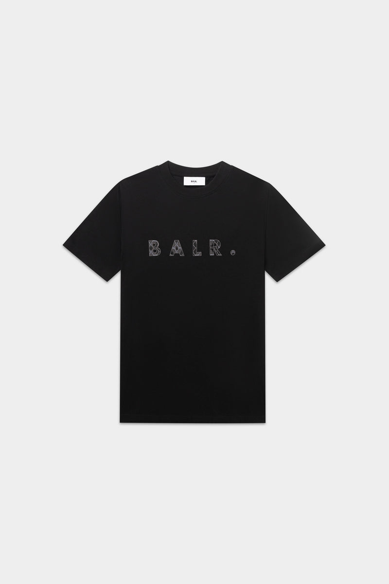 BALR. Monogram Embro Regular Fit Camiseta Jet Black/Fantasma