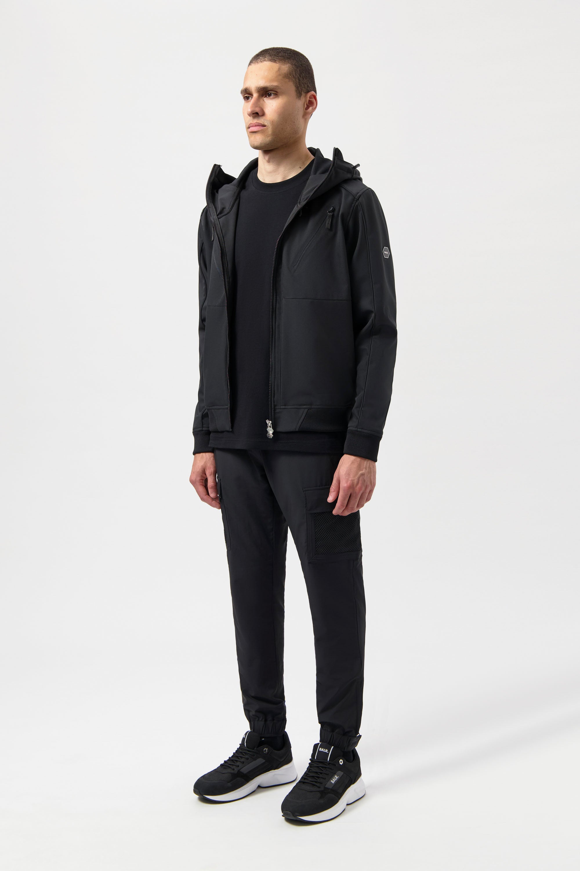 Hexline Regular Fit Chaqueta de concha suave Jet Black