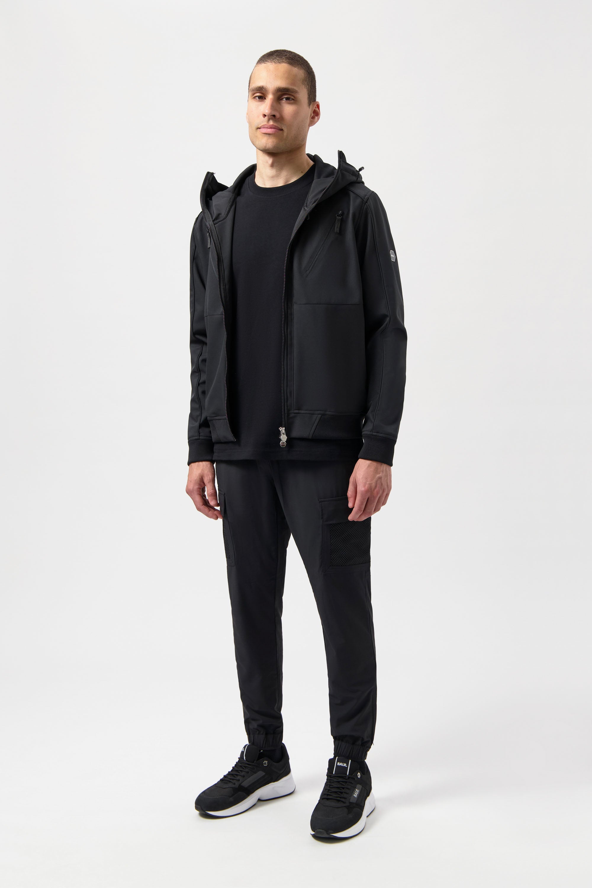 Hexline Regular Fit Chaqueta de concha suave Jet Black