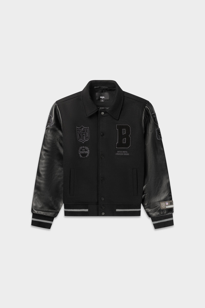 NFL x BALR. Varsity Jacke Jet Black
