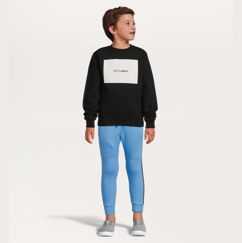 Olaf Straight BALR. Rectangle LOAB Crewneck Kids Jet Black